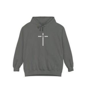 "Modern Linear Cross" Garment-Dyed Hoodie