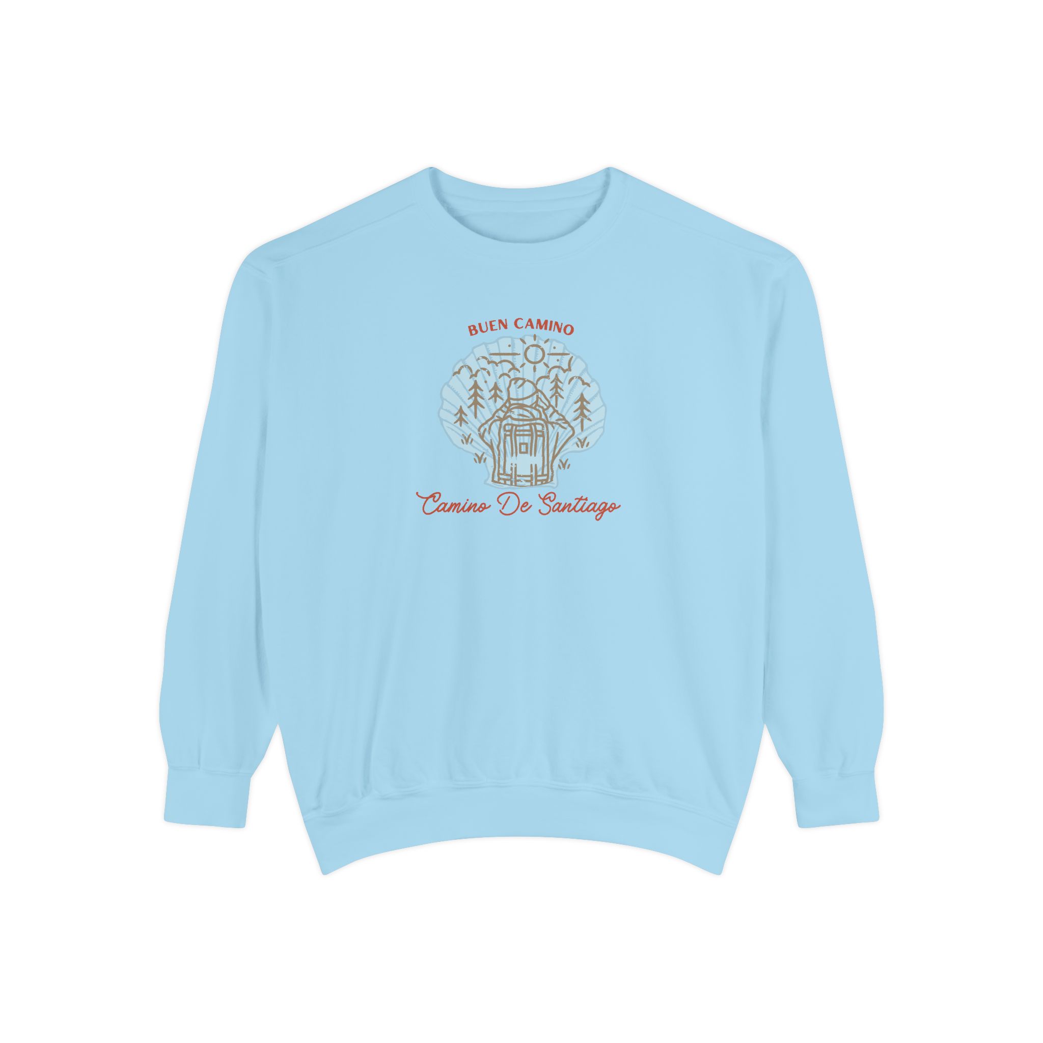 Camino de Santiago – "Rustic Scallop Journey" Vintage Garment-Dyed Sweatshirt - Imagen 7