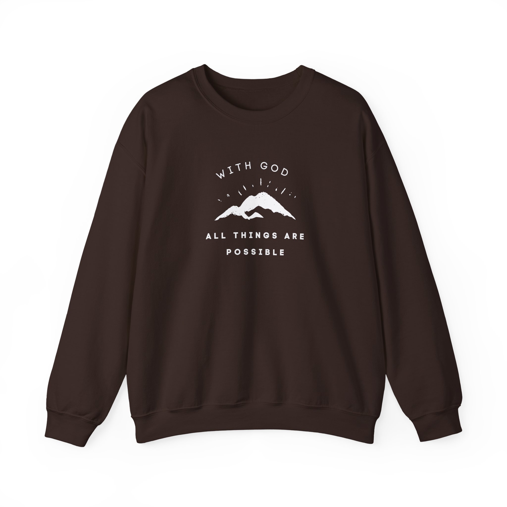 With God All Things Are Possible – "Summit Hope" Classic Heavy Blend Crewneck Sweatshirt - Imagen 8