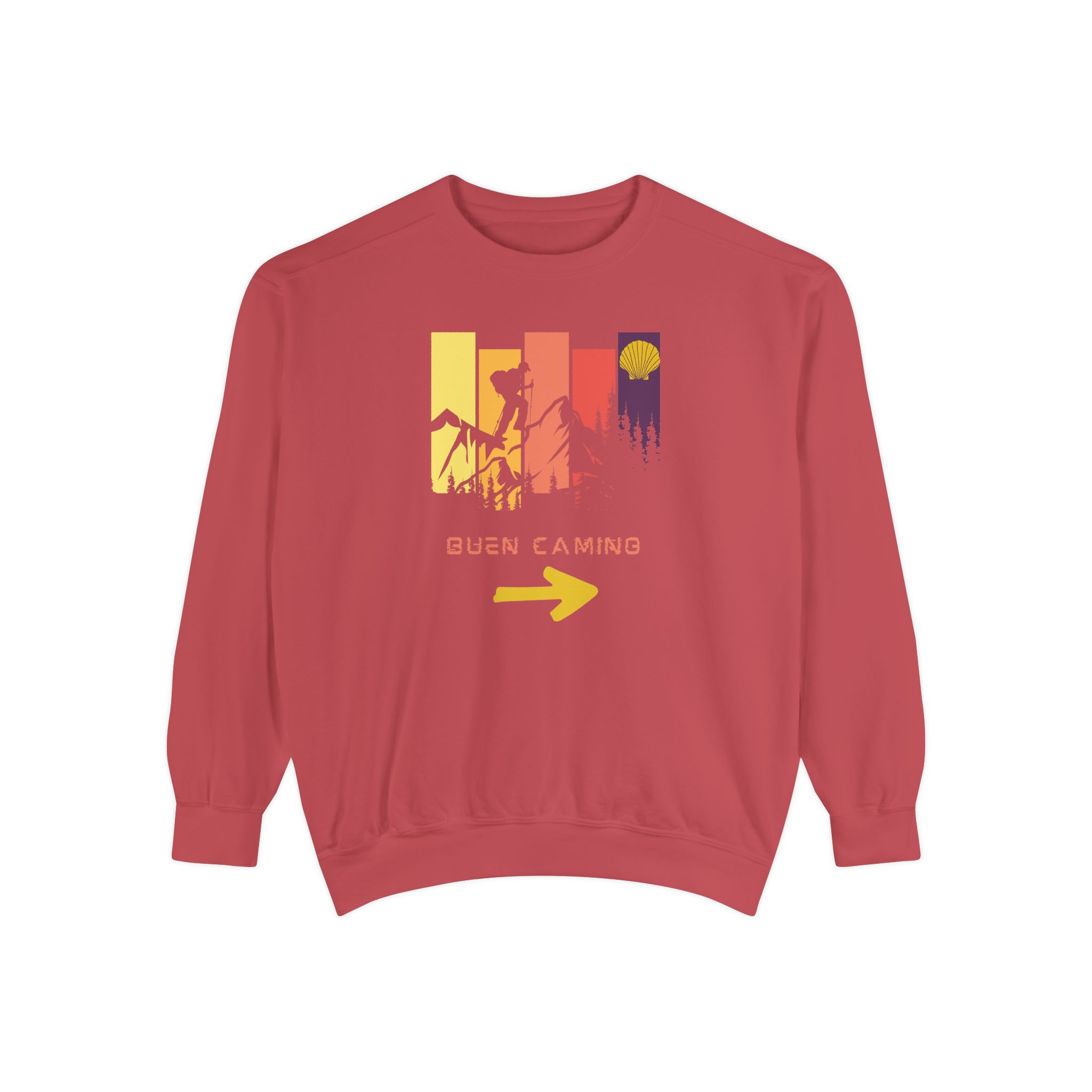 Camino de Santiago – "Retro Peak Hiking" Vintage Garment-Dyed Sweatshirt - Imagen 9