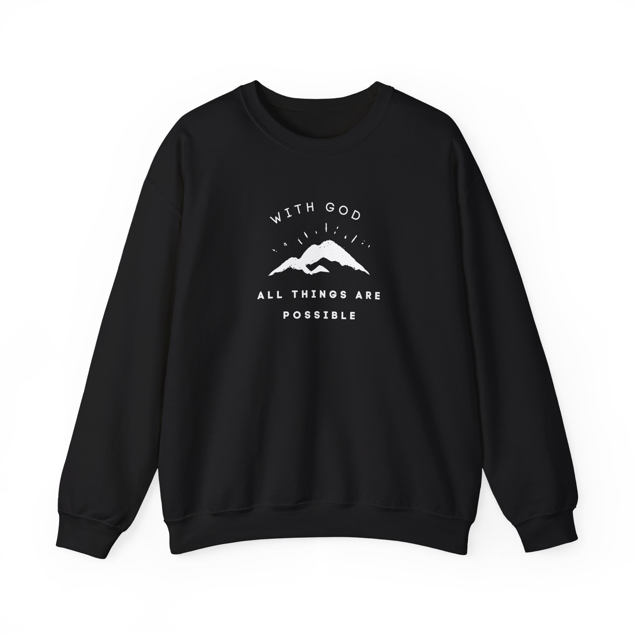 With God All Things Are Possible – "Summit Hope" Classic Heavy Blend Crewneck Sweatshirt - Imagen 7