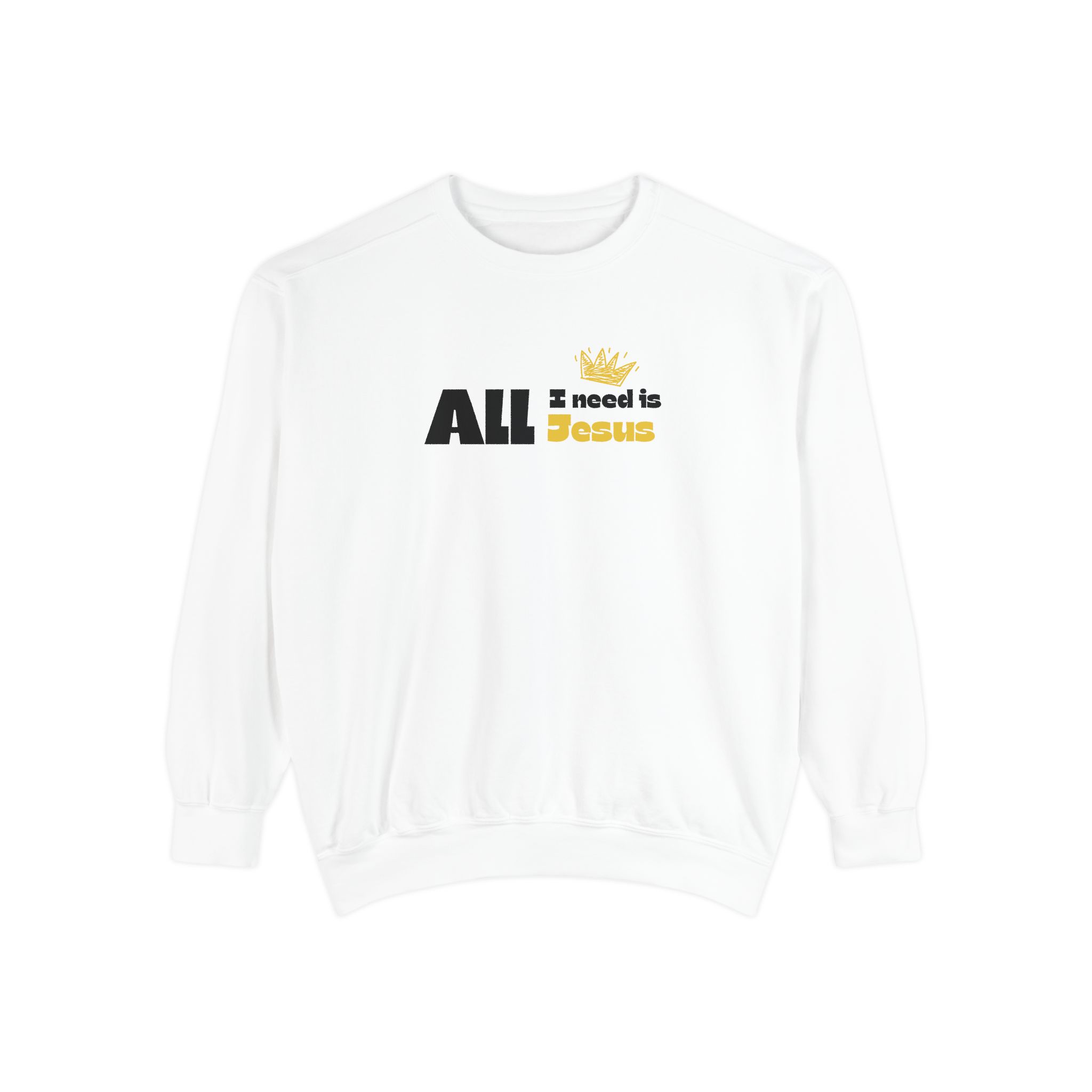All I Need is Jesus – "The King's Crown" Vintage Garment-Dyed Sweatshirt - Imagen 2
