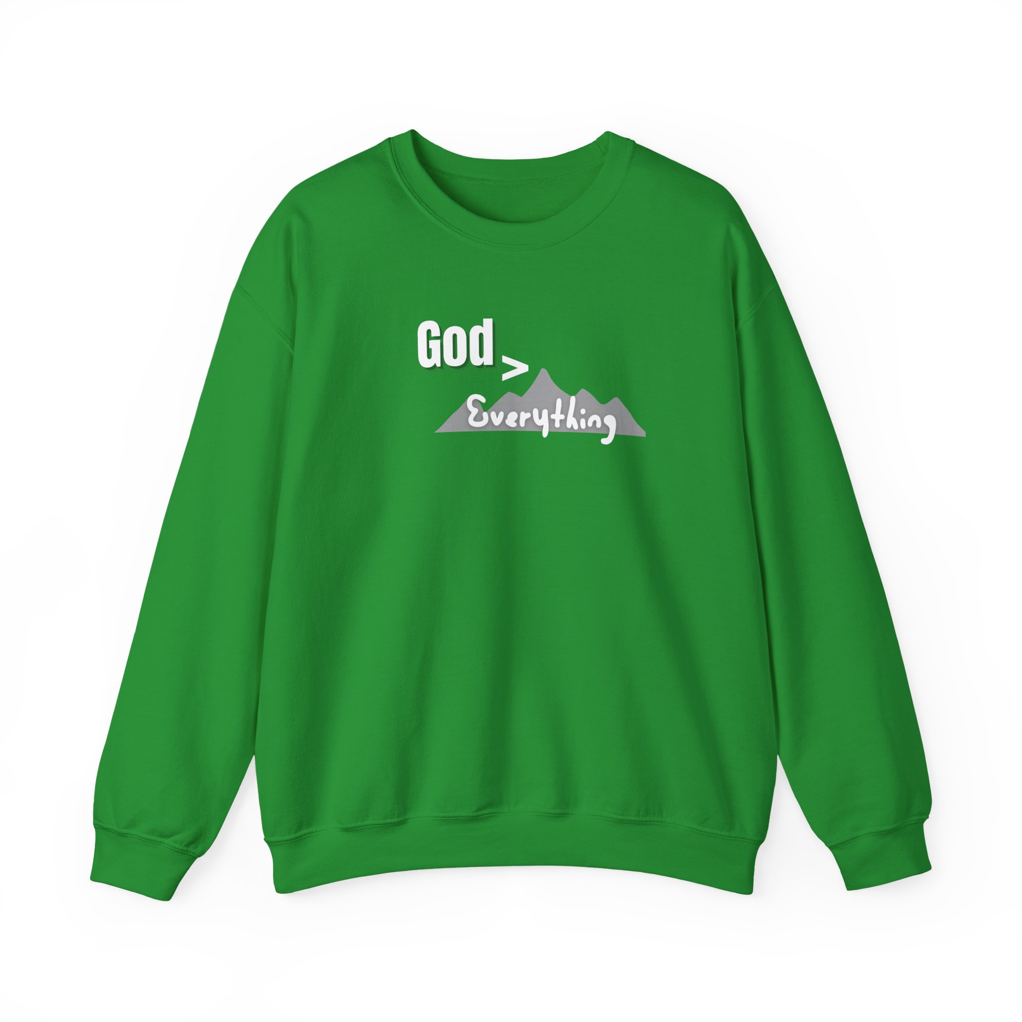 God is Greater – "Mountain Peak" Classic Heavy Blend Crewneck Sweatshirt - Imagen 3