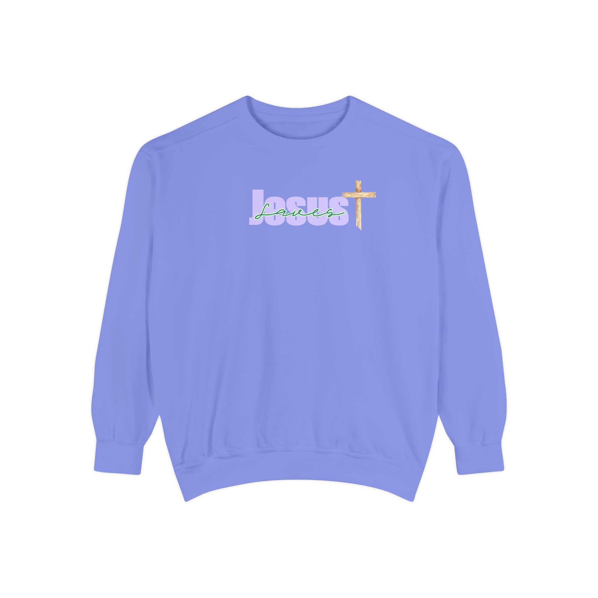 Jesus Saves – "Organic Wood" Vintage Garment-Dyed Sweatshirt - Imagen 10