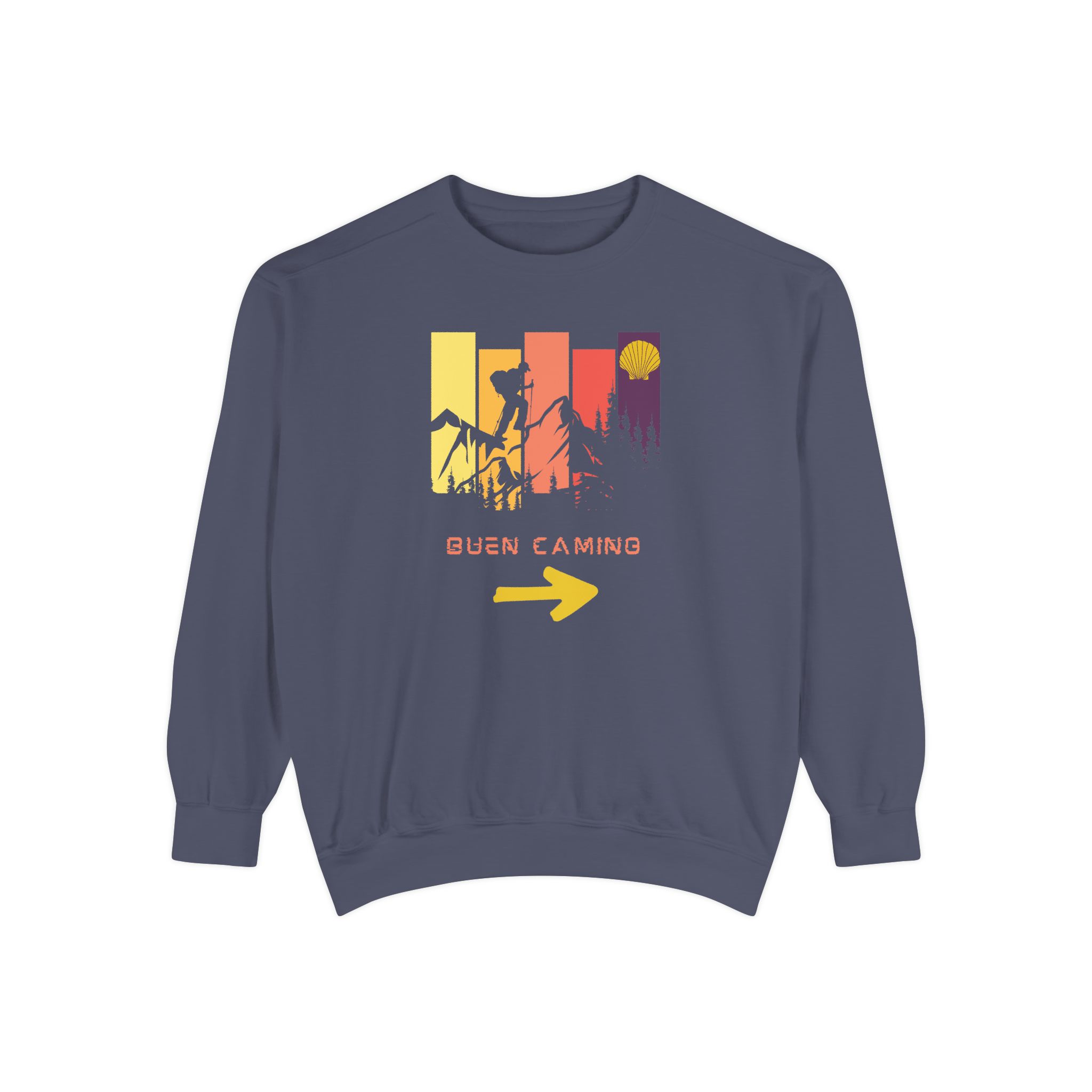Camino de Santiago – "Retro Peak Hiking" Vintage Garment-Dyed Sweatshirt - Imagen 2