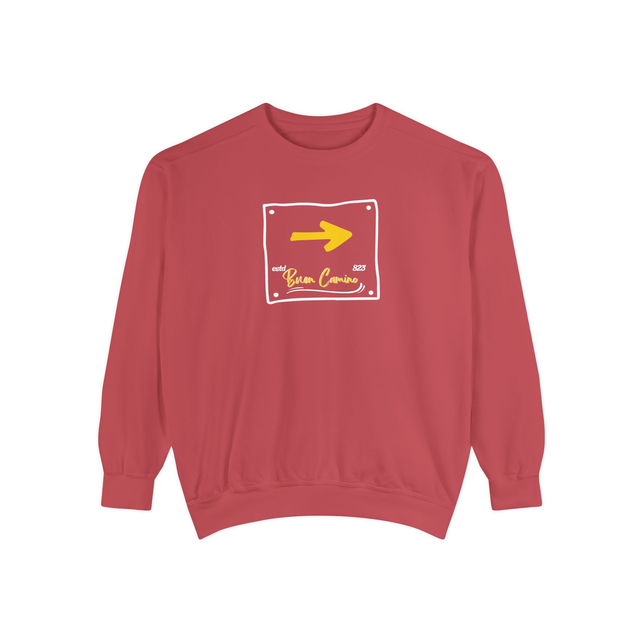 Camino de Santiago – "The Yellow Arrow" Vintage Garment-Dyed Sweatshirt - Imagen 5