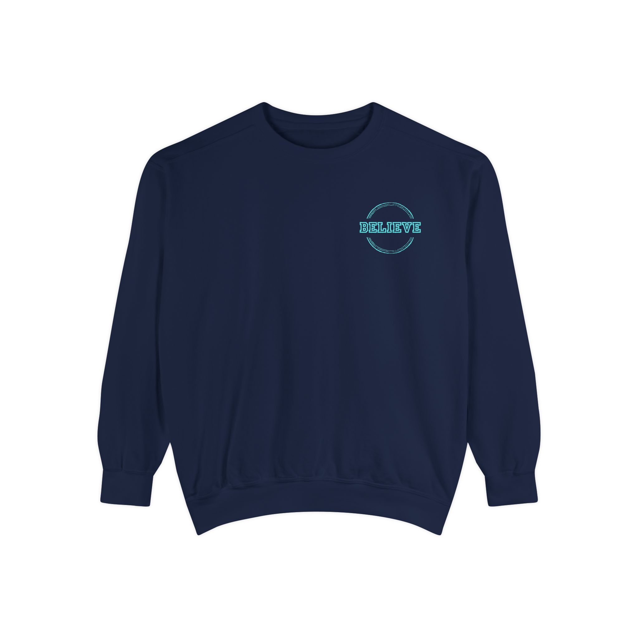 Believe – "Varsity Preppy Circle" Vintage Garment-Dyed Sweatshirt - Imagen 7