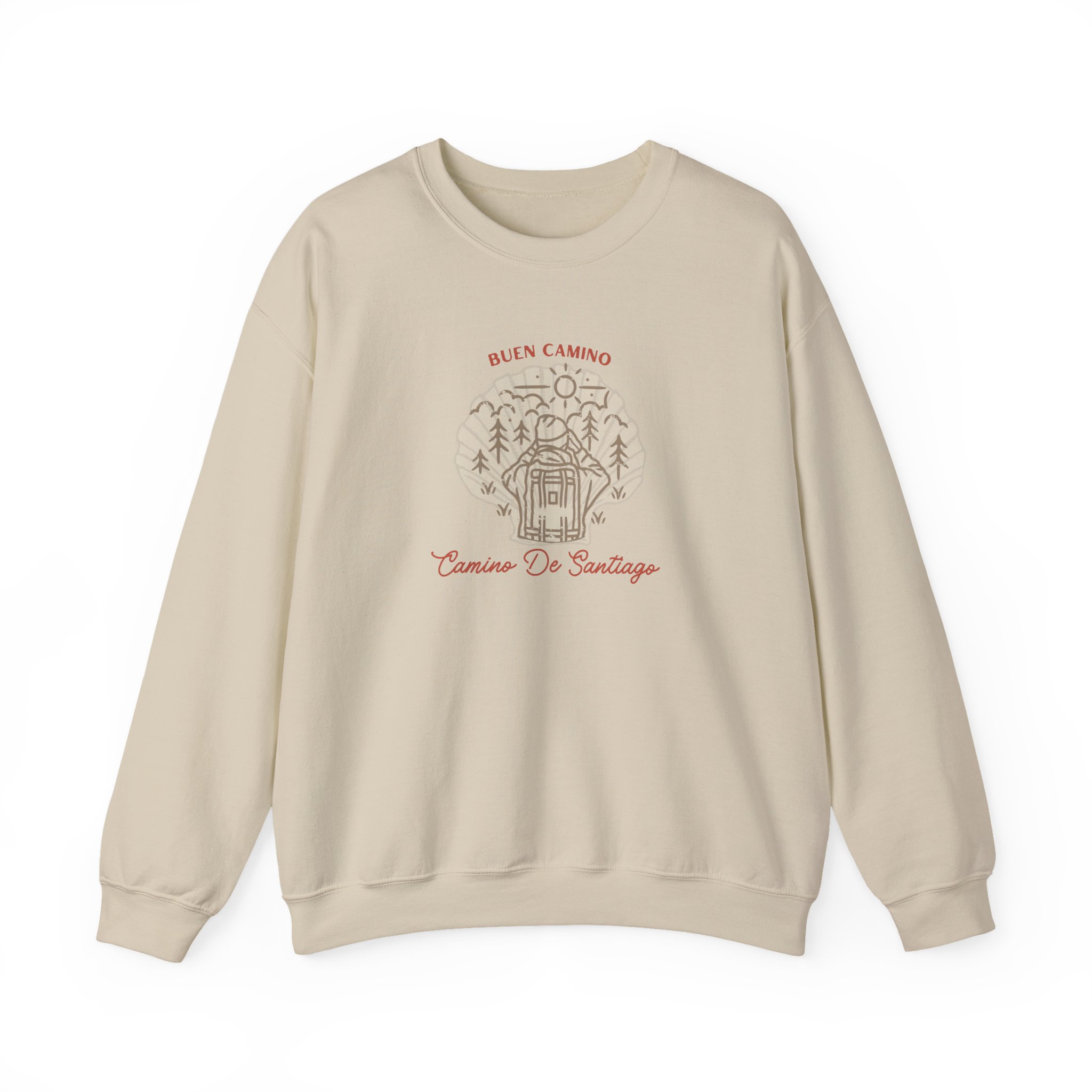 Camino de Santiago – "Rustic Scallop Journey" Classic Heavy Blend Crewneck Sweatshirt - Imagen 9