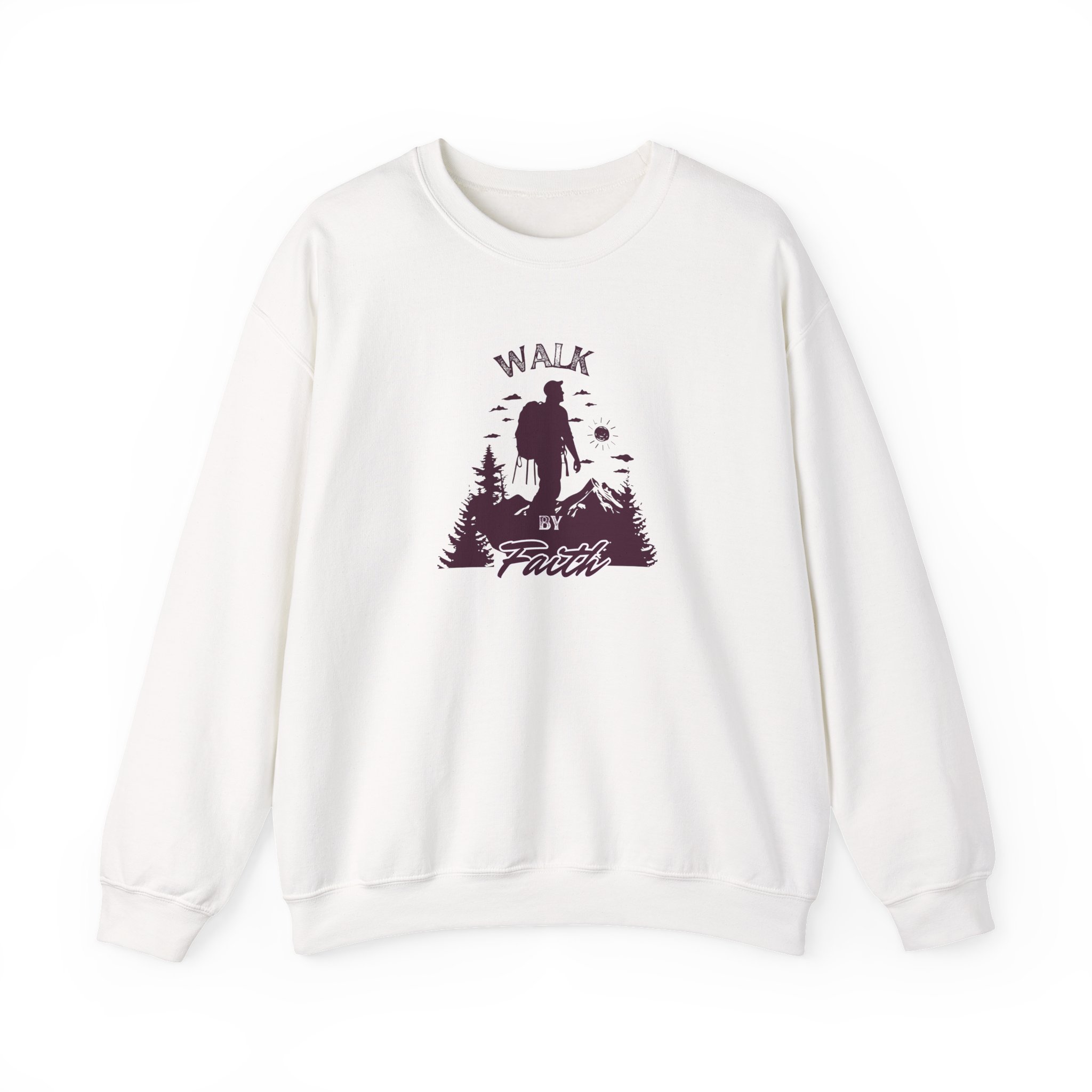 Walk by Faith – "Mountain Journey" Classic Heavy Blend Crewneck Sweatshirt - Imagen 2