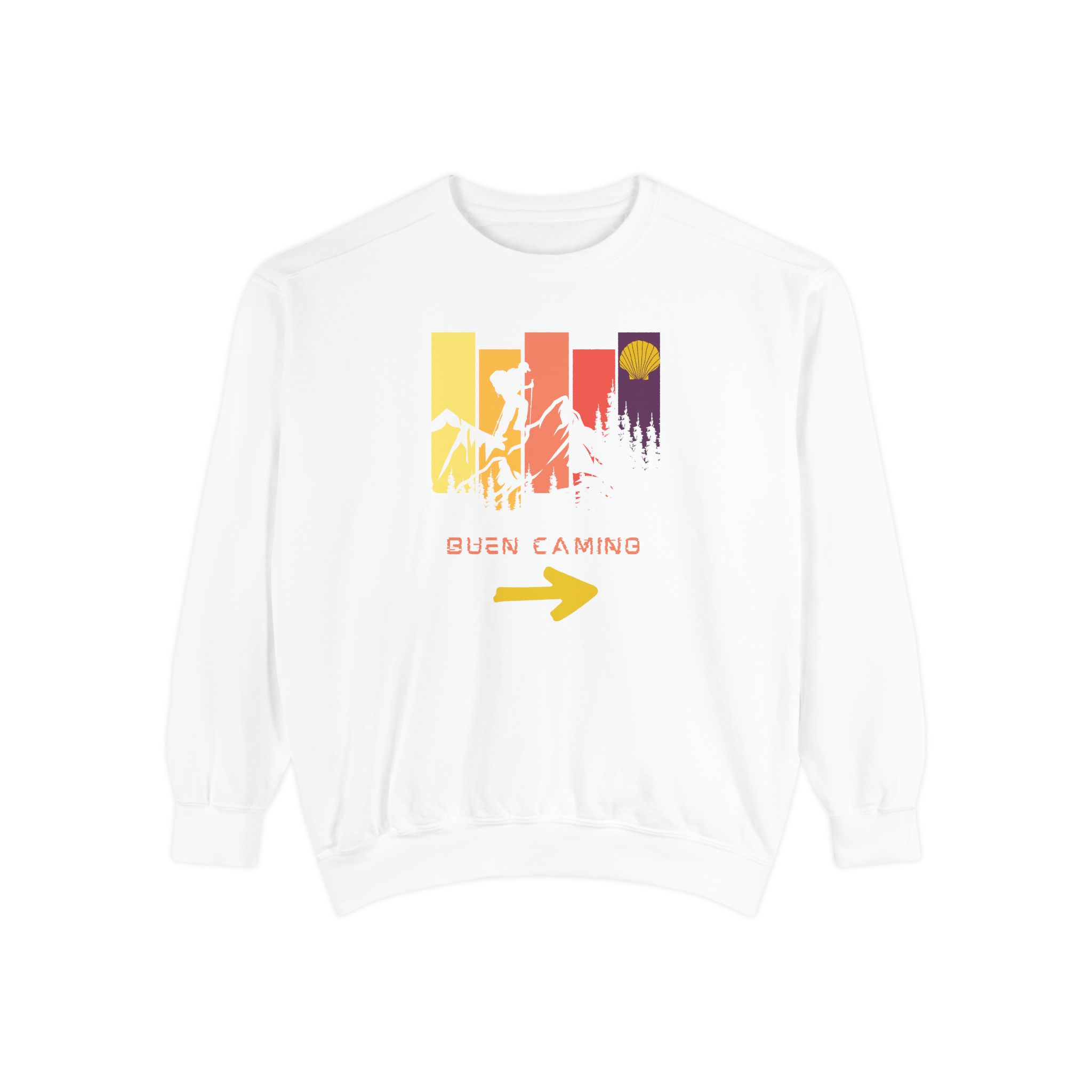 Camino de Santiago – "Retro Peak Hiking" Vintage Garment-Dyed Sweatshirt - Imagen 6