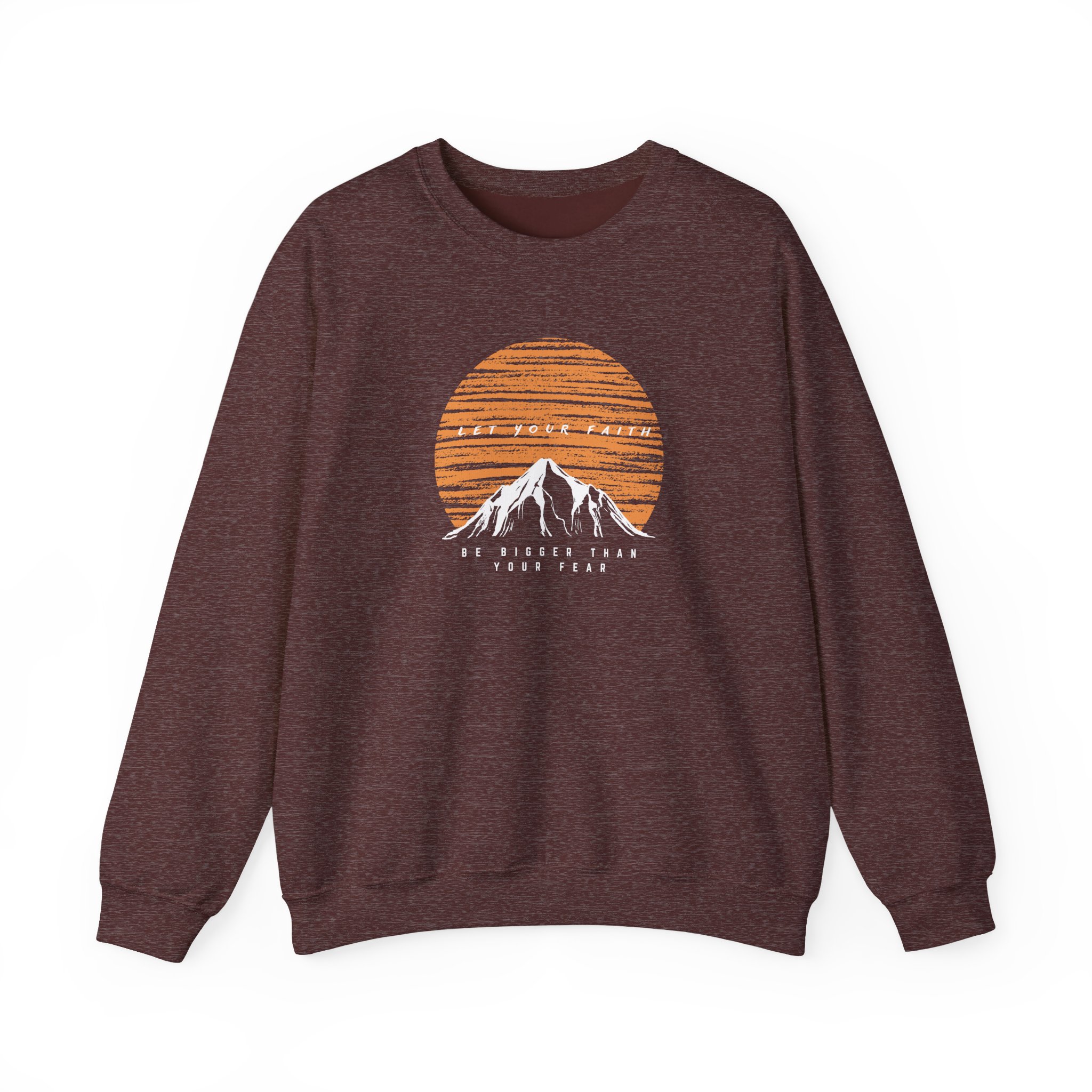 Faith Over Fear – "Sunset Summit" Classic Heavy Blend Crewneck Sweatshirt - Imagen 2