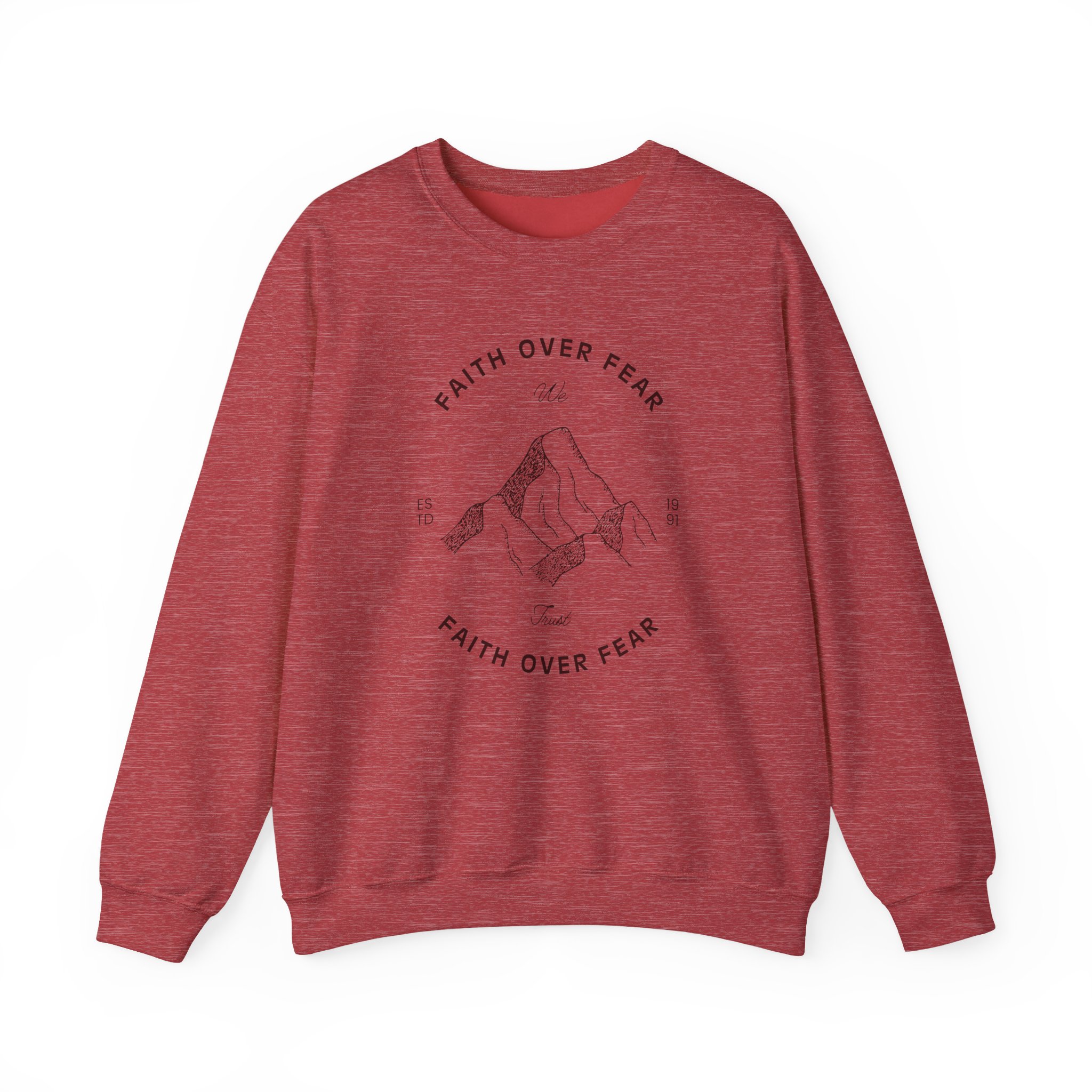 Faith Over Fear – "Mountain Legacy" Classic Heavy Blend Crewneck Sweatshirt - Imagen 9