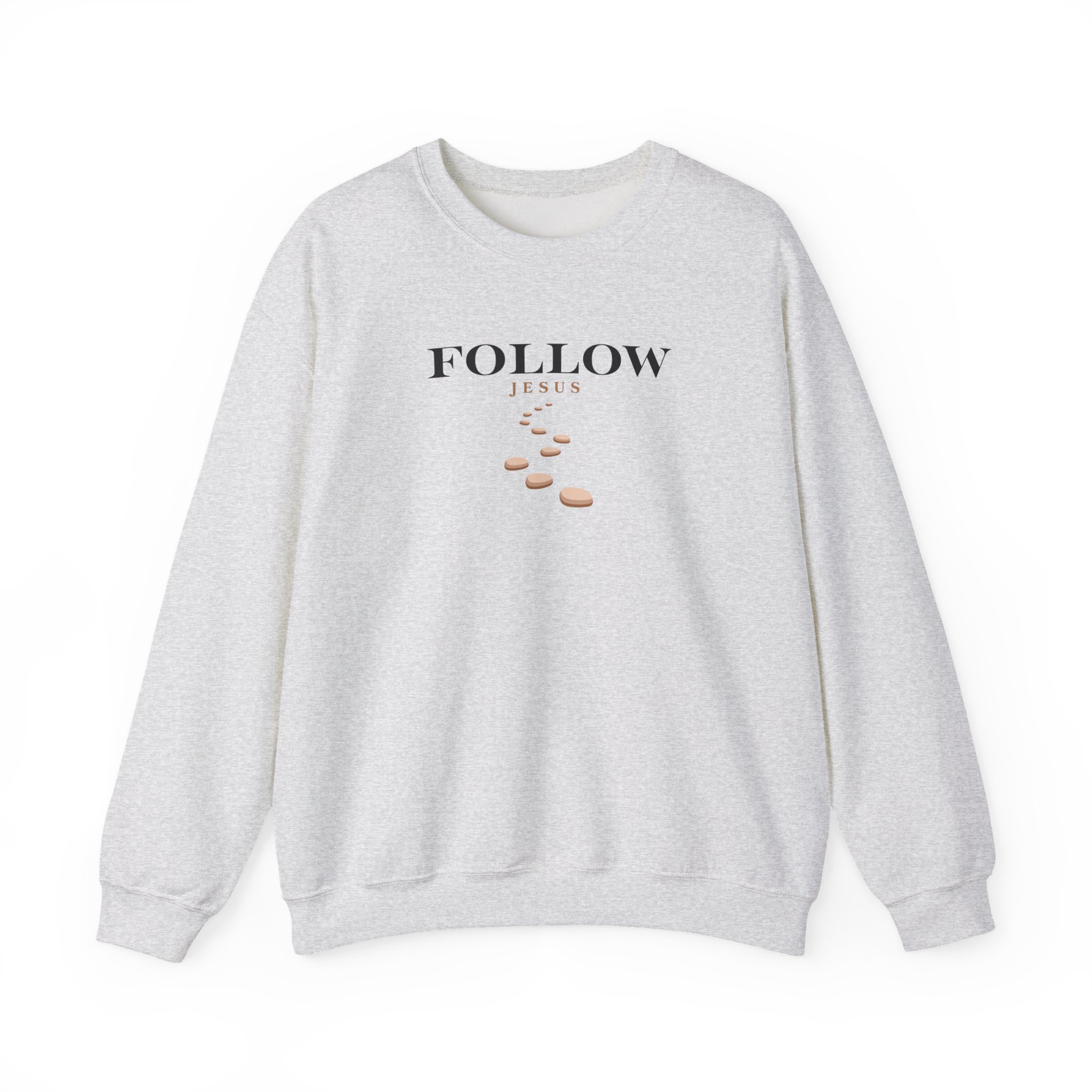 Follow Jesus – "Stepping Stones Journey" Classic Heavy Blend Crewneck Sweatshirt - Imagen 6