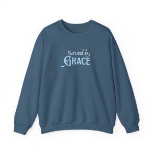 Saved by Grace – "Celestial Serif" Classic Heavy Blend Crewneck Sweatshirt