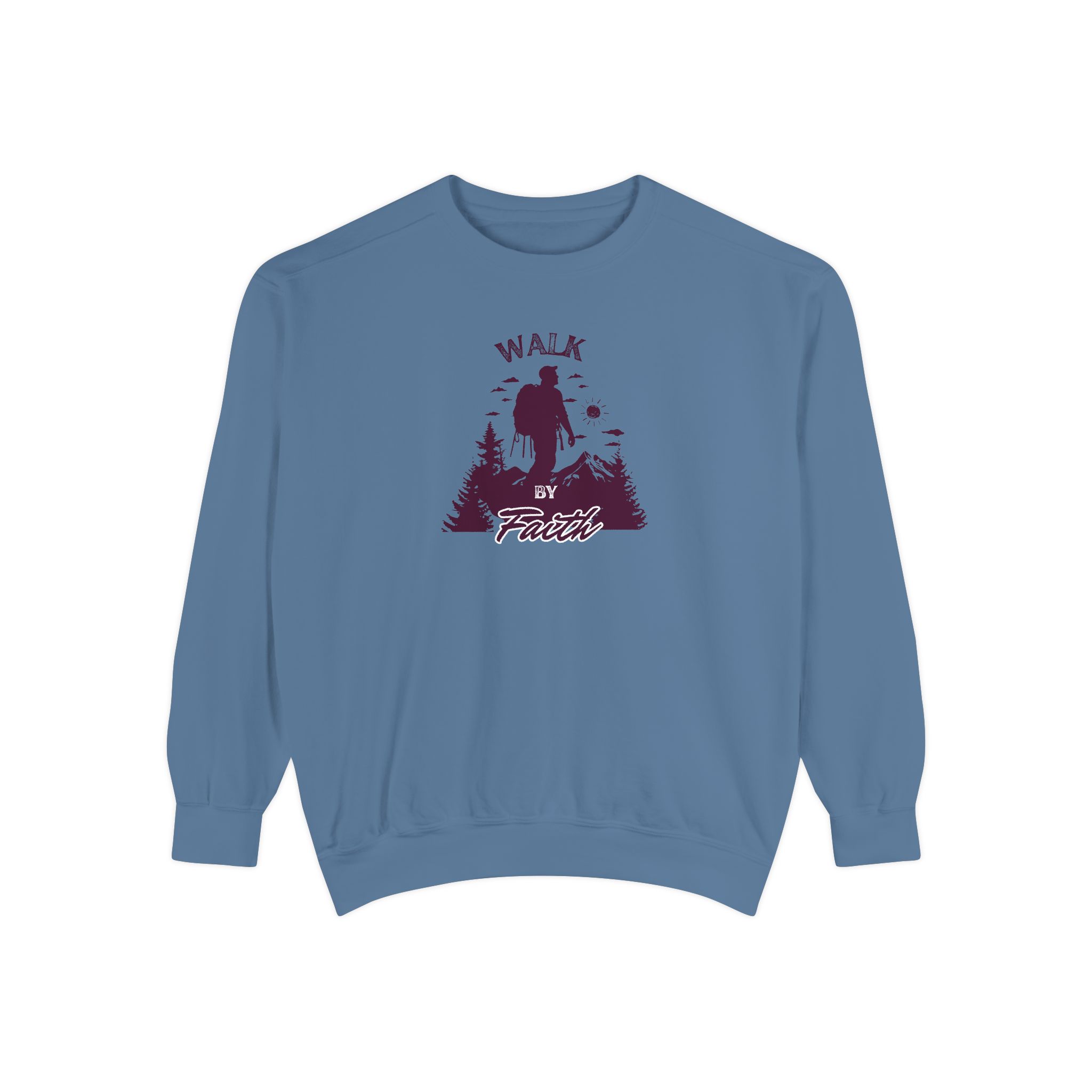 Walk by Faith – "Mountain Journey" Vintage Garment-Dyed Sweatshirt - Imagen 9