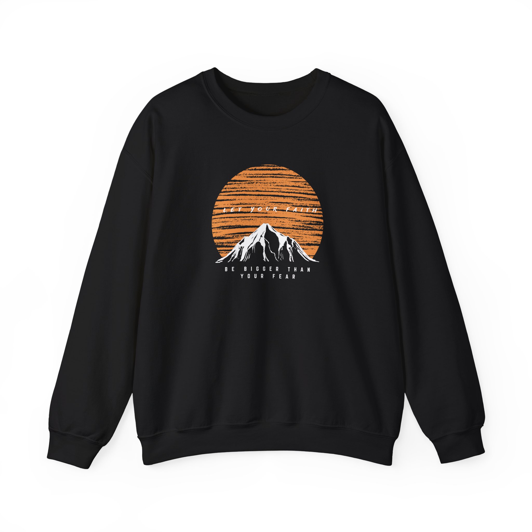 Faith Over Fear – "Sunset Summit" Classic Heavy Blend Crewneck Sweatshirt - Imagen 3