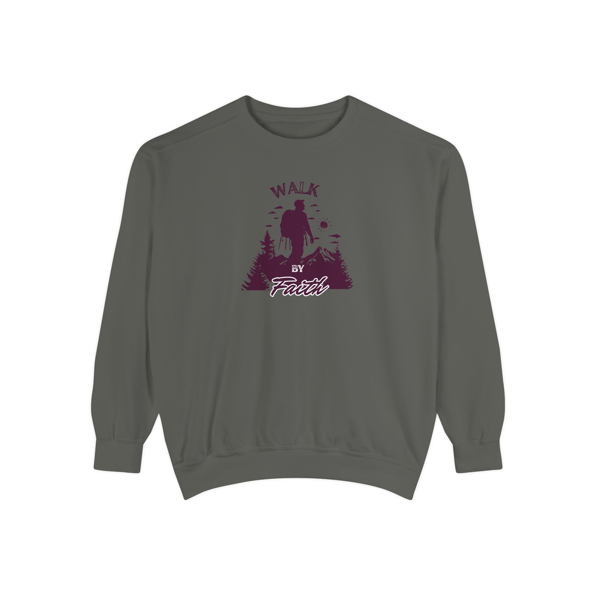 Walk by Faith – "Mountain Journey" Vintage Garment-Dyed Sweatshirt - Imagen 6