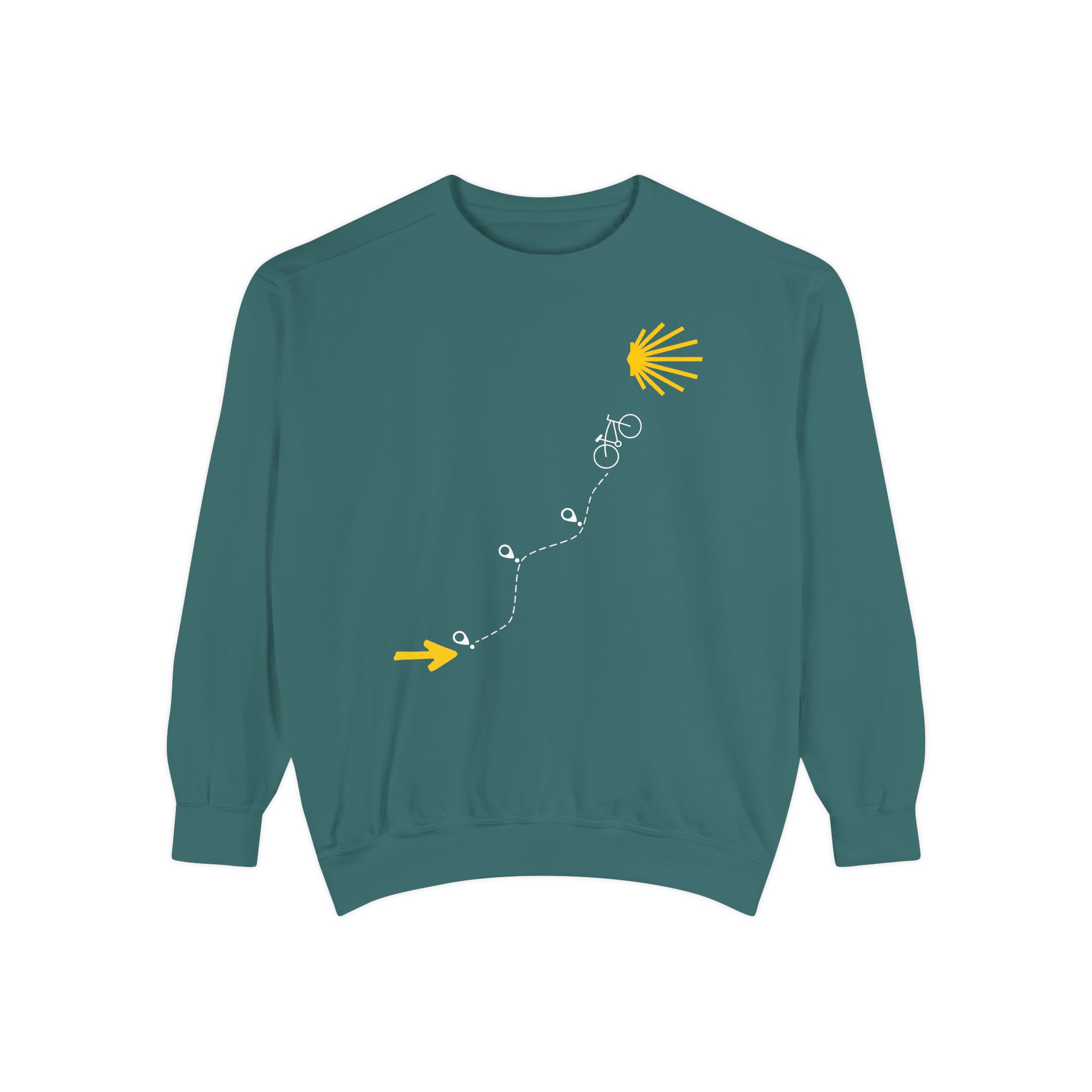 Camino de Santiago – "The Bicigrino Path" Vintage Garment-Dyed Sweatshirt - Imagen 3
