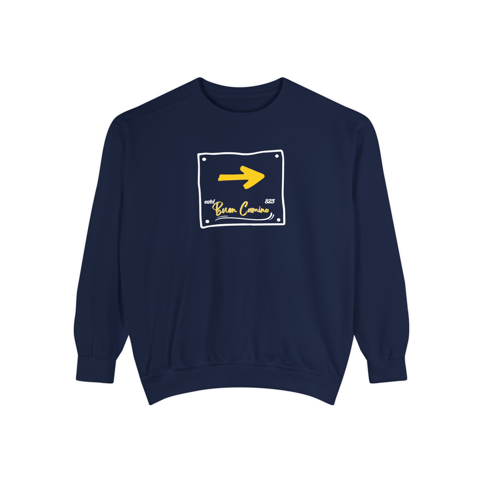 Camino de Santiago – "The Yellow Arrow" Vintage Garment-Dyed Sweatshirt