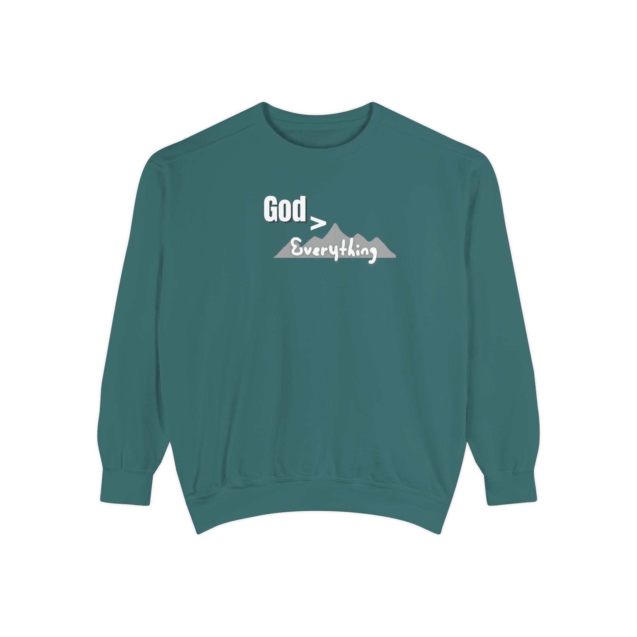 God is Greater – "Mountain Peak" Vintage Garment-Dyed Sweatshirt - Imagen 5