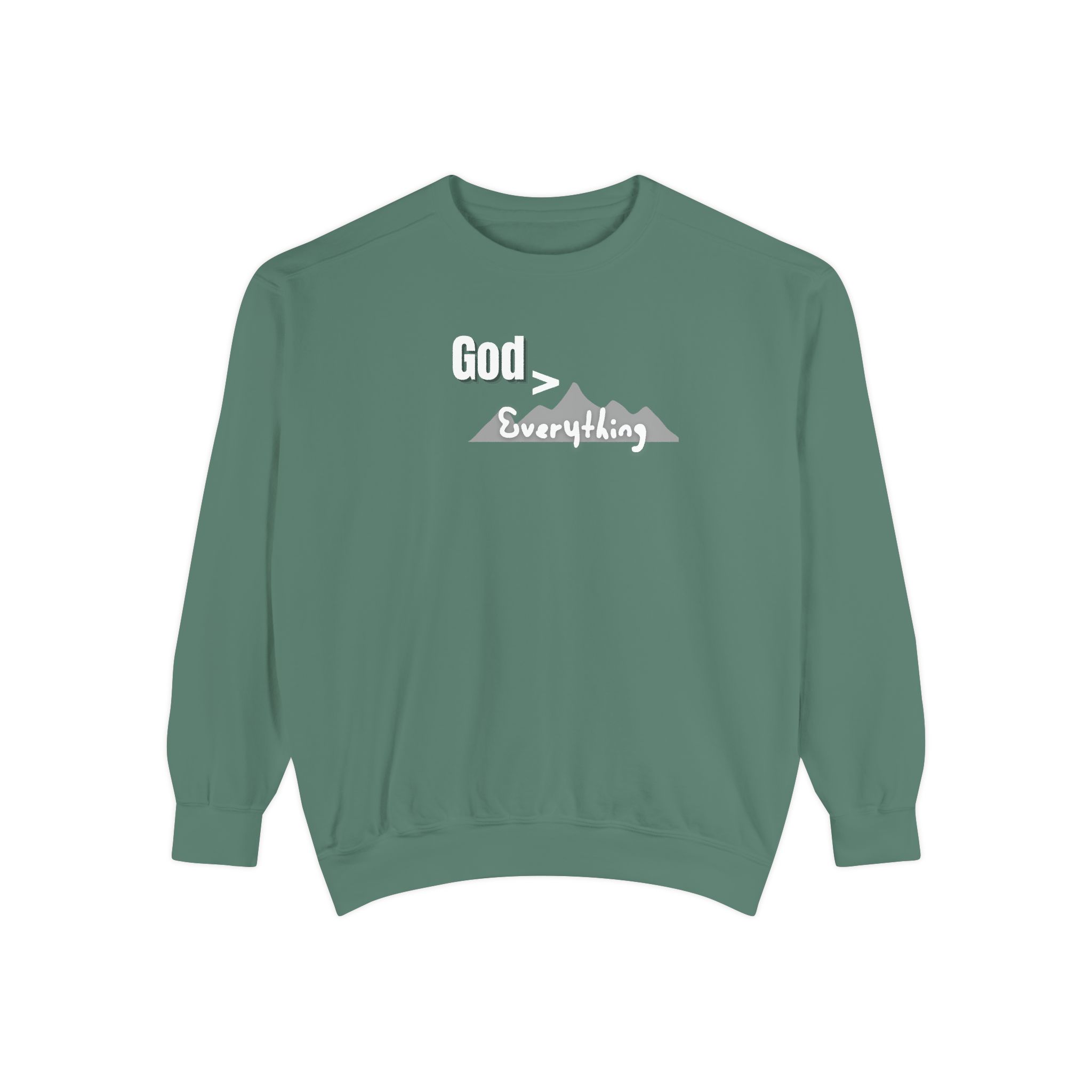 God is Greater – "Mountain Peak" Vintage Garment-Dyed Sweatshirt