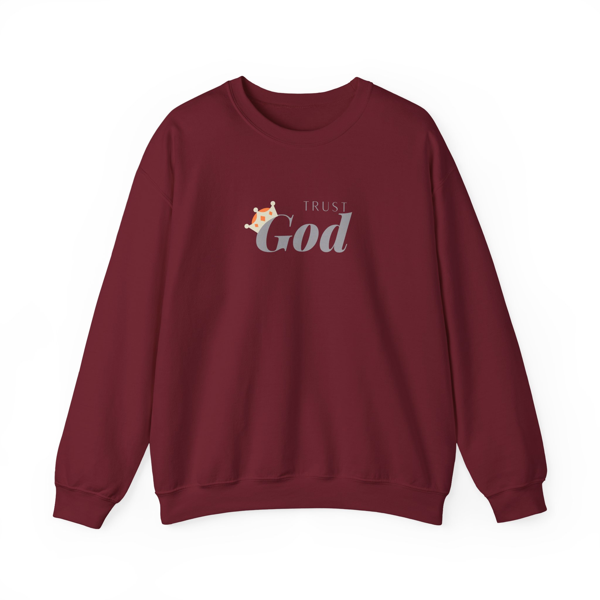 Trust God – "Crowned Faith" Classic Heavy Blend Crewneck Sweatshirt - Imagen 3