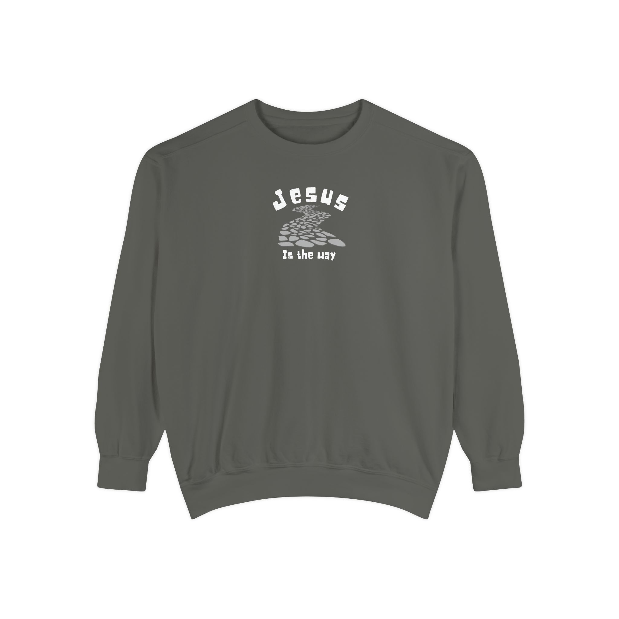 Jesus is the Way – "Stone Path" Vintage Garment-Dyed Sweatshirt - Imagen 3