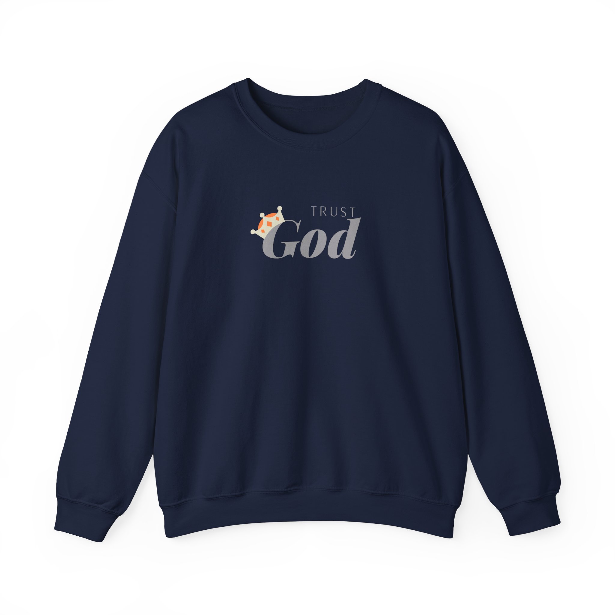 Trust God – "Crowned Faith" Classic Heavy Blend Crewneck Sweatshirt - Imagen 4