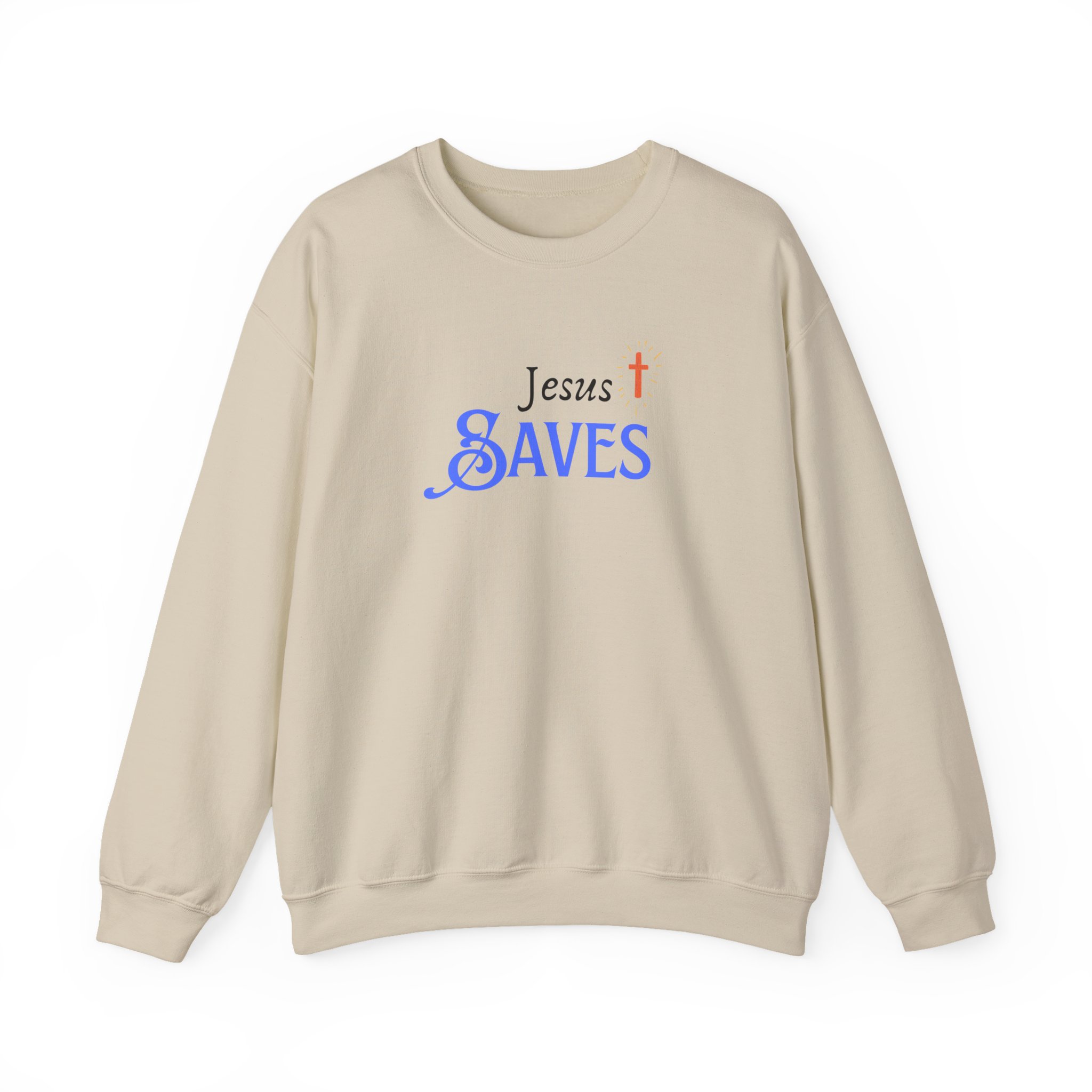 Jesus Saves – "Radiant Hope" Classic Heavy Blend Crewneck Sweatshirt - Imagen 4