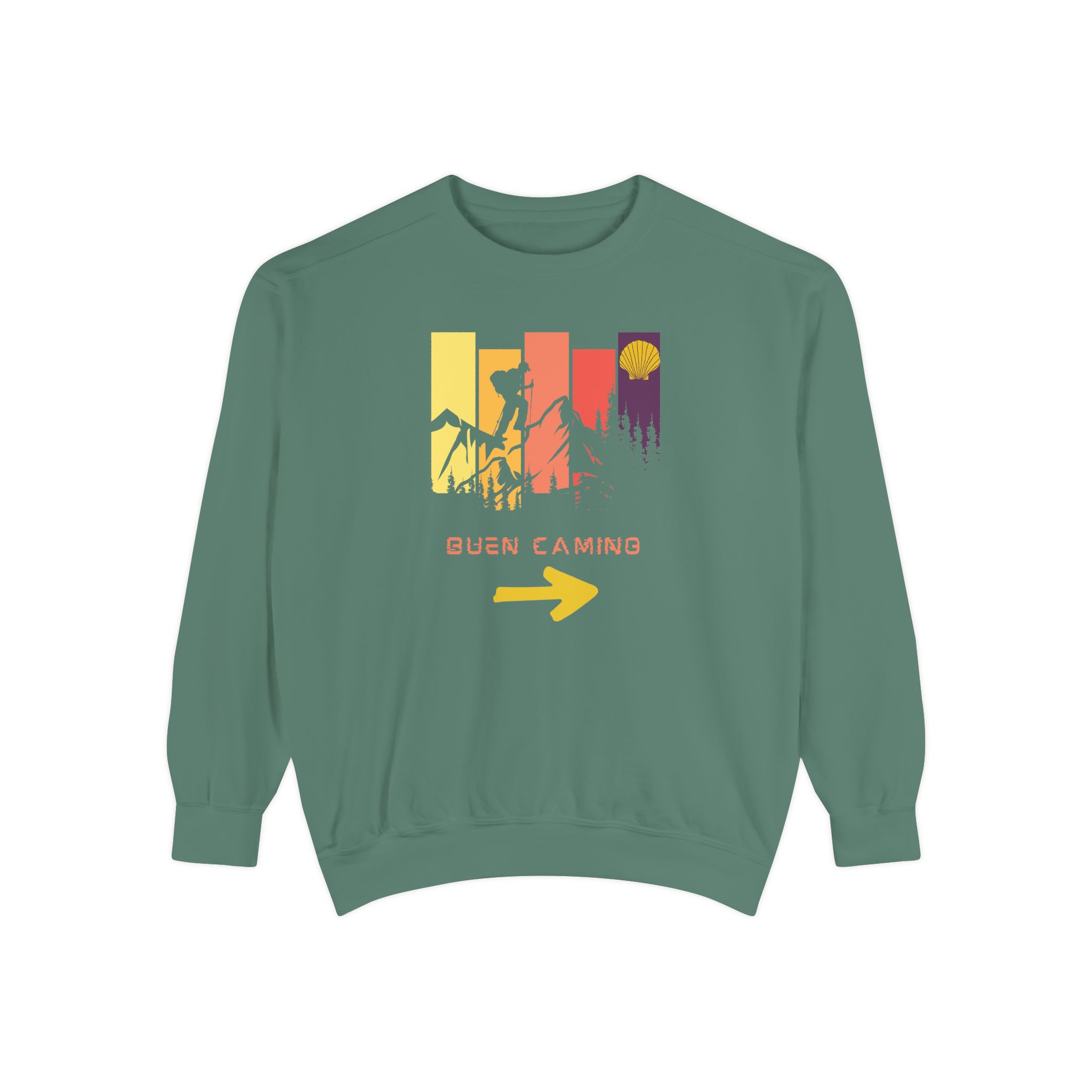 Camino de Santiago – "Retro Peak Hiking" Vintage Garment-Dyed Sweatshirt