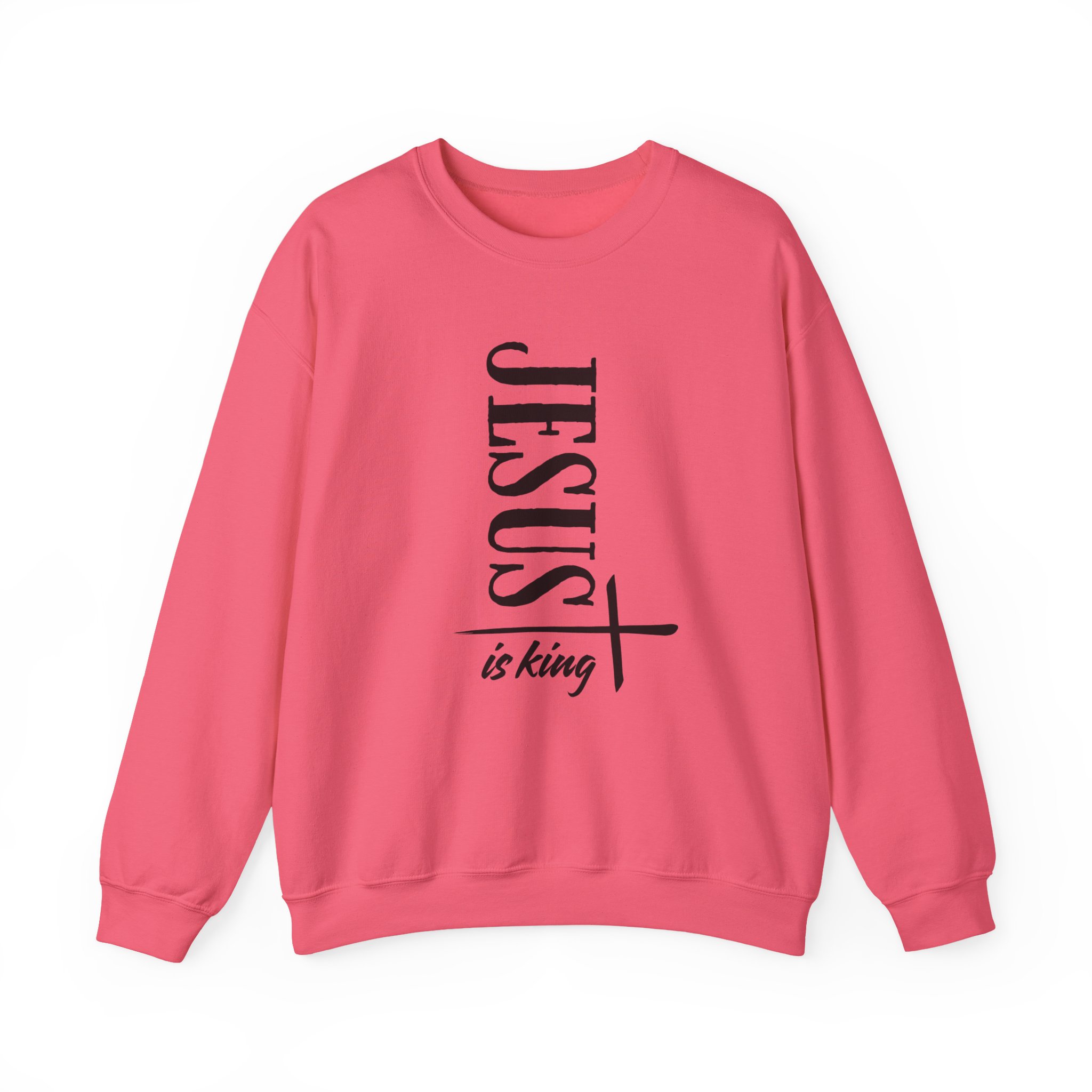 Jesus is King – "Vertical Cross" Classic Heavy Blend Crewneck Sweatshirt - Imagen 10