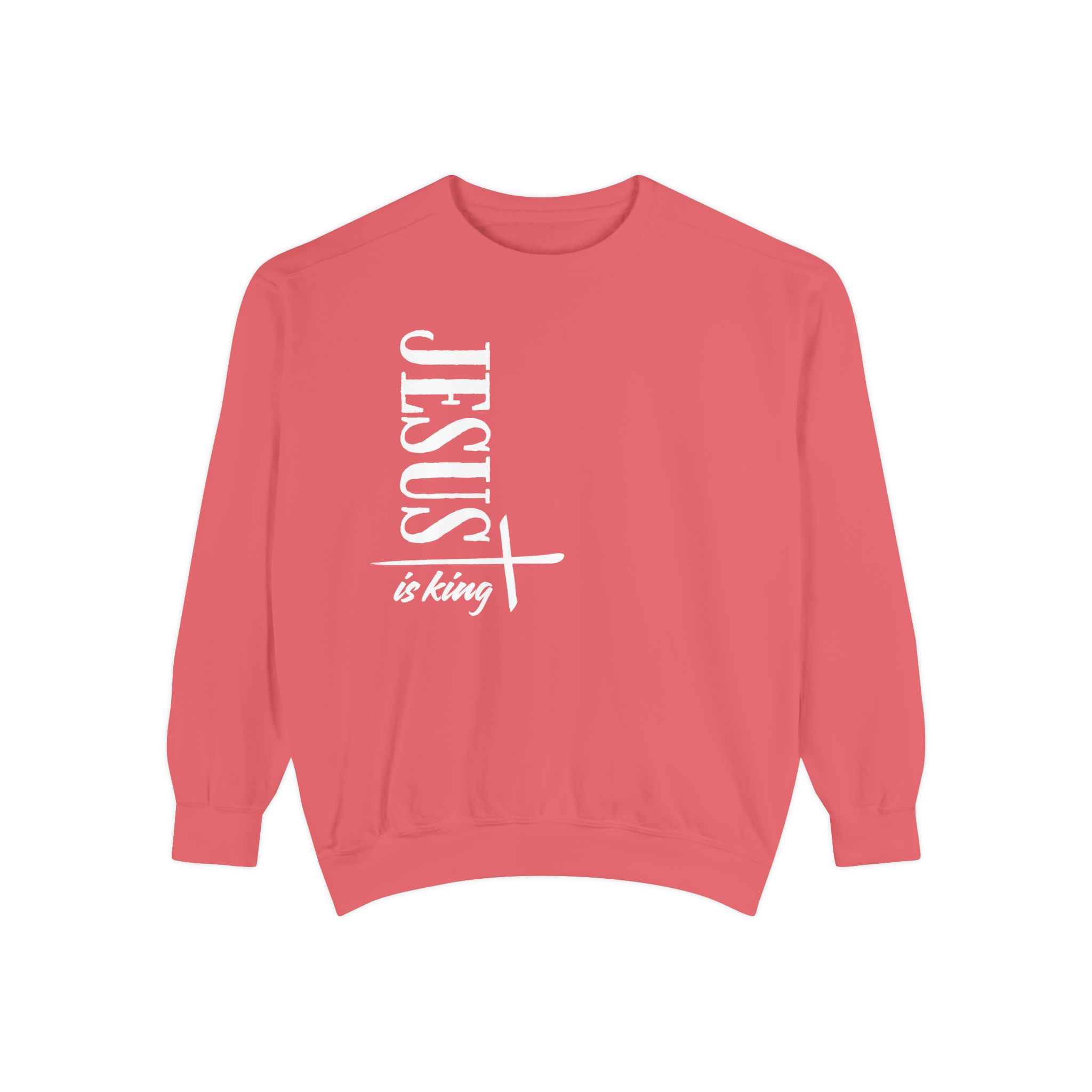Jesus is King – "Vertical Cross" Vintage Garment-Dyed Sweatshirt - Imagen 12