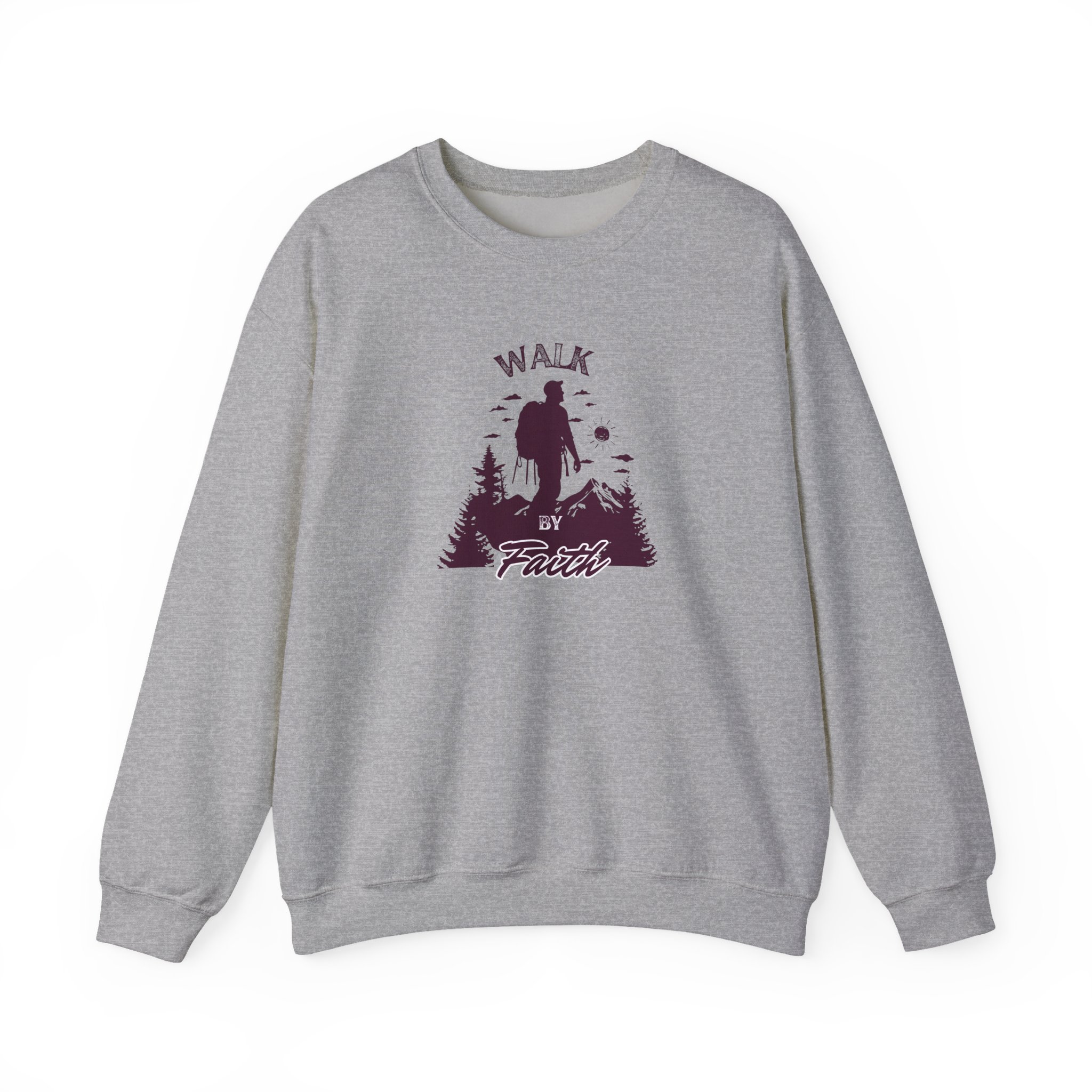 Walk by Faith – "Mountain Journey" Classic Heavy Blend Crewneck Sweatshirt - Imagen 6
