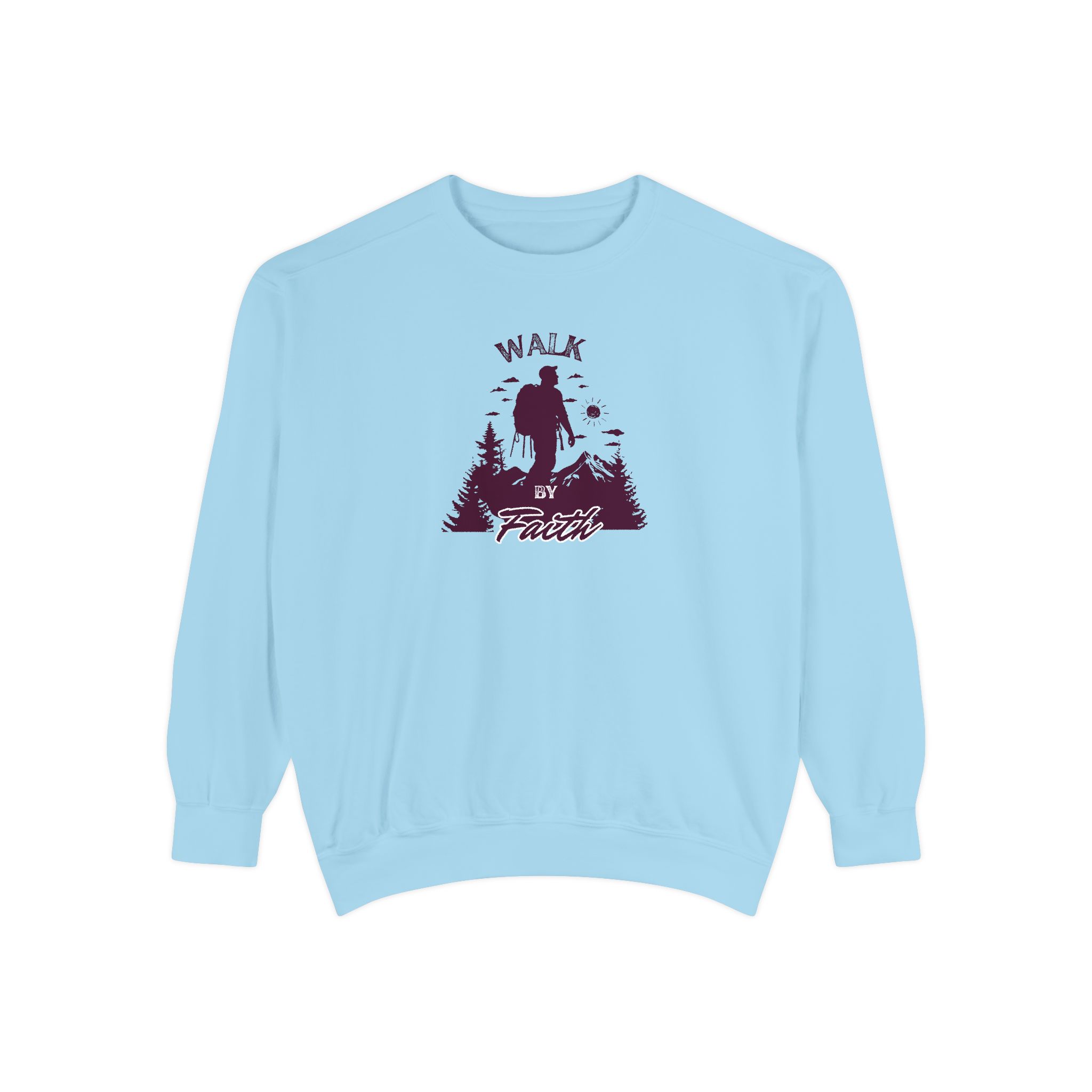 Walk by Faith – "Mountain Journey" Vintage Garment-Dyed Sweatshirt - Imagen 8