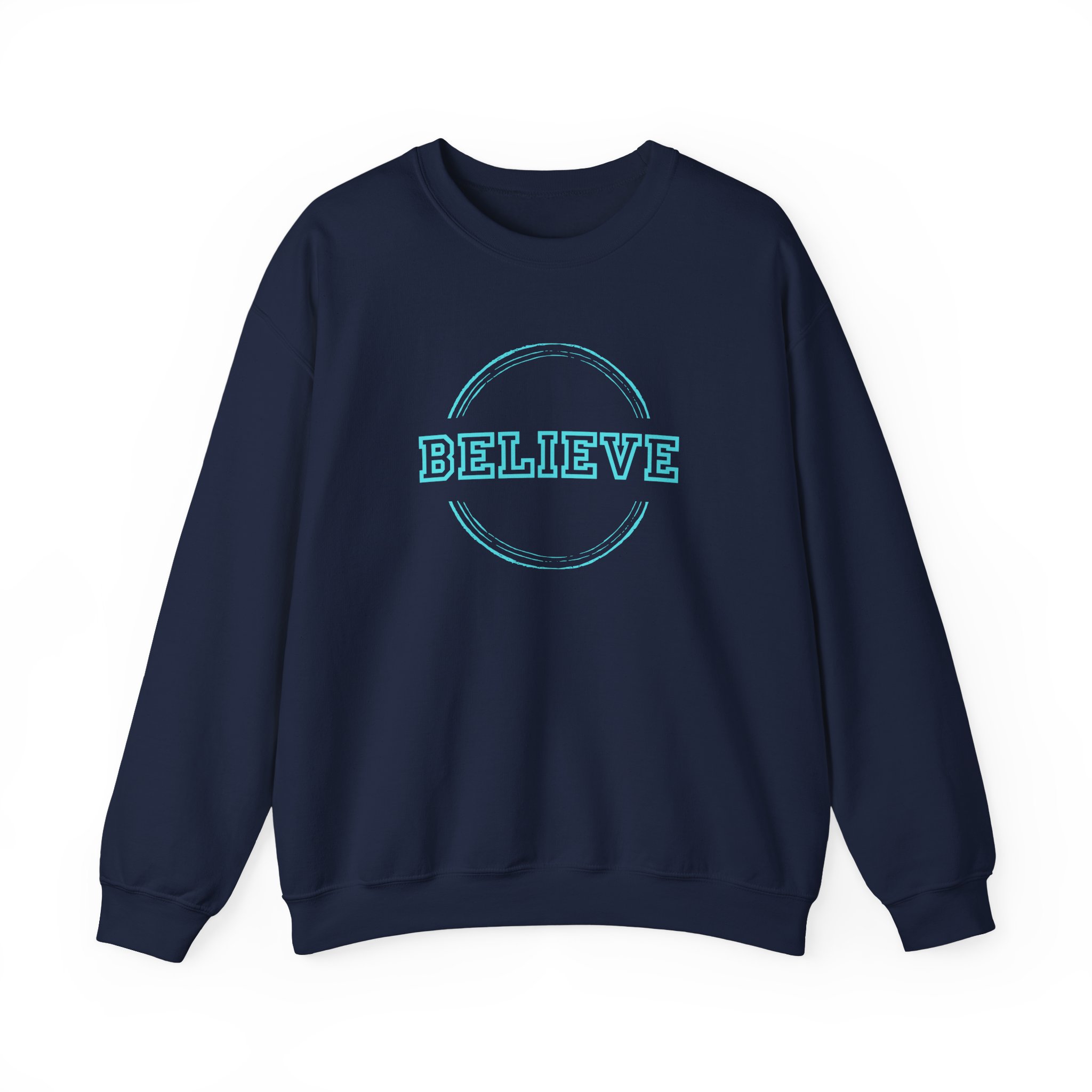 Believe – "Varsity Preppy Circle" Classic Heavy Blend Crewneck Sweatshirt - Imagen 8