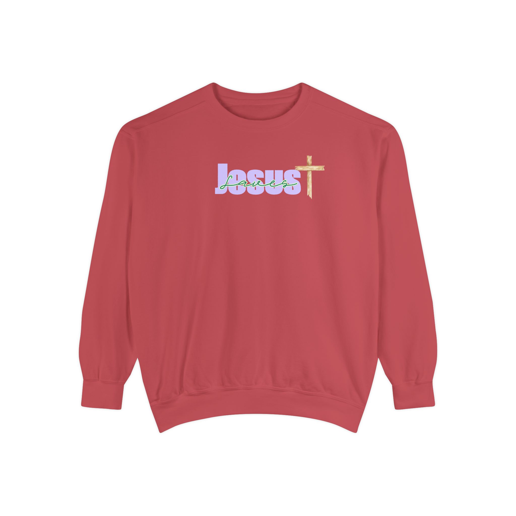 Jesus Saves – "Organic Wood" Vintage Garment-Dyed Sweatshirt - Imagen 8