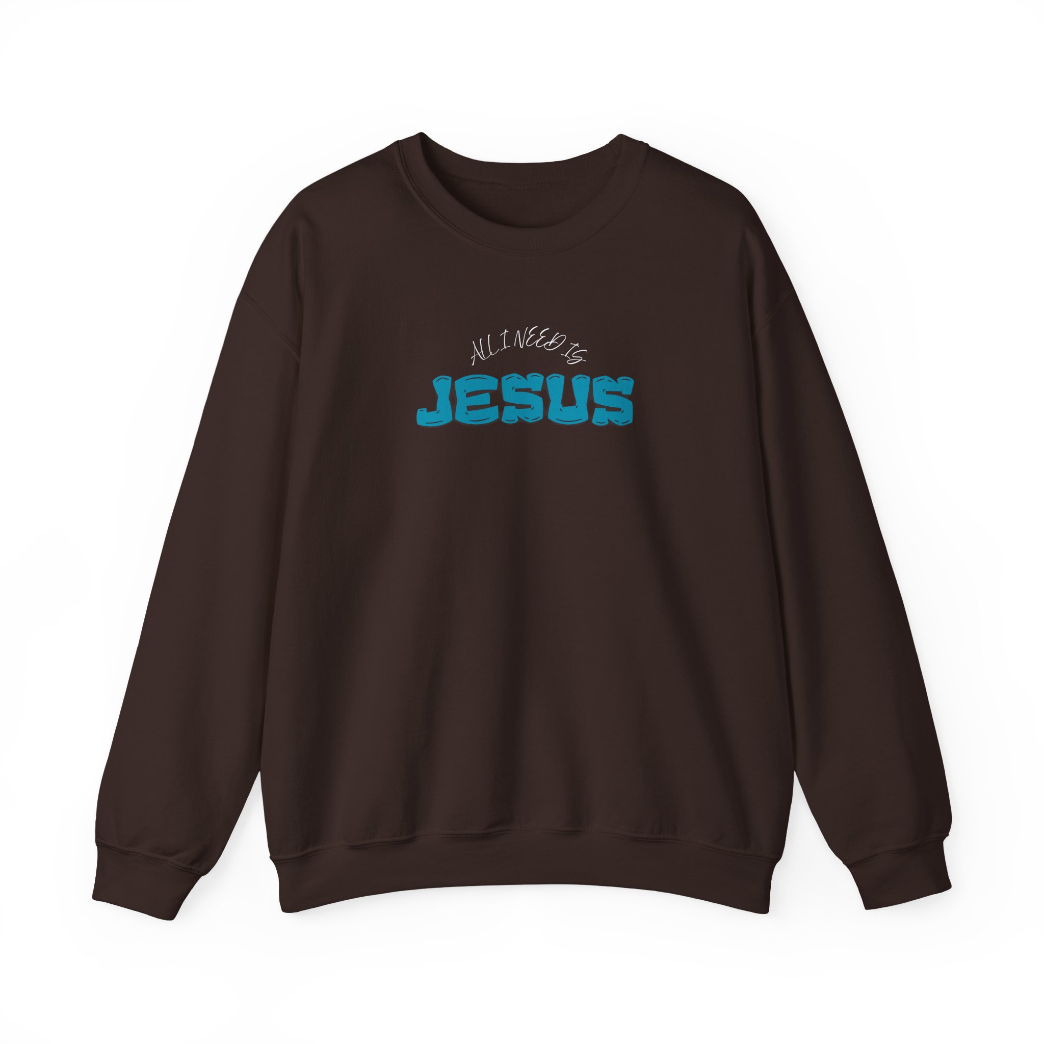 All I Need is Jesus – "Retro Teal Dream" Classic Heavy Blend Crewneck Sweatshirt - Imagen 6