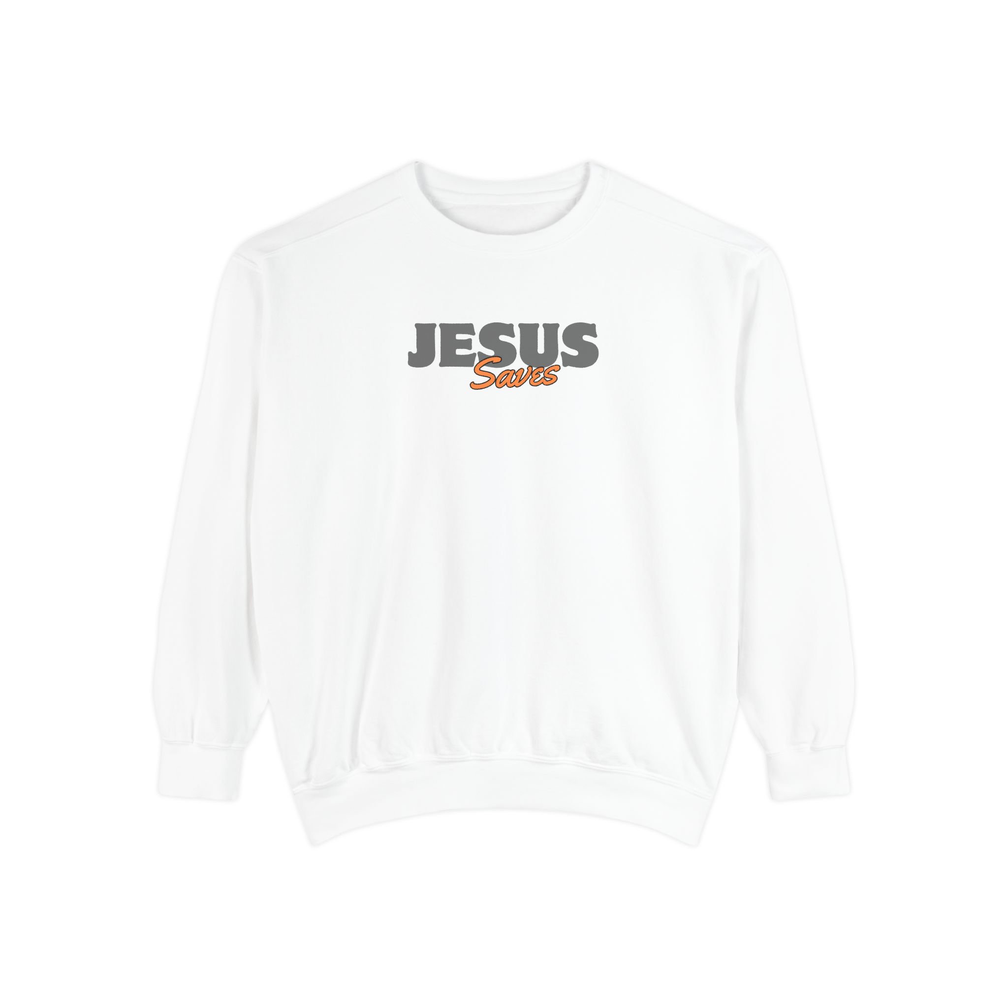Jesus Saves – "Retro Bubble" Vintage Garment-Dyed Sweatshirt - Imagen 3