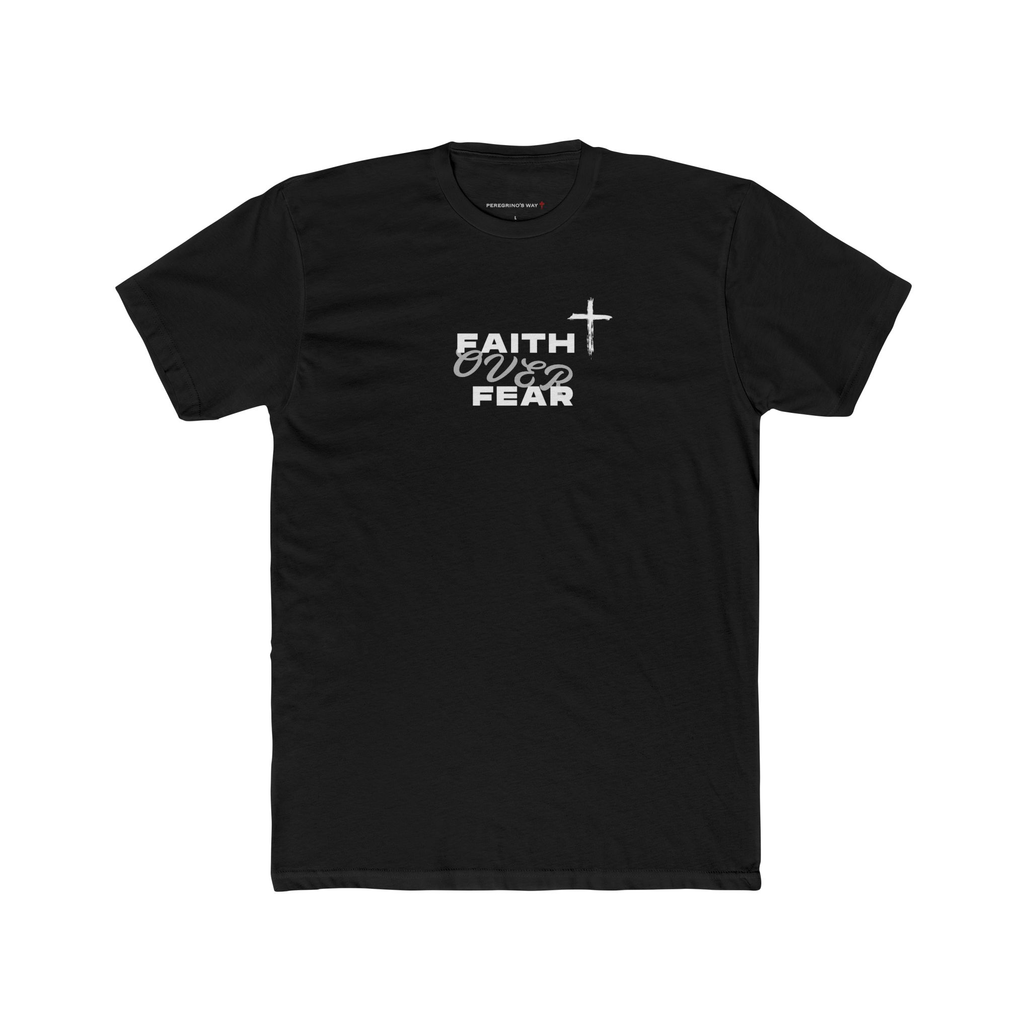 Faith Over Fear – "Brushstroke Cross" Classic T-Shirt - Imagen 5