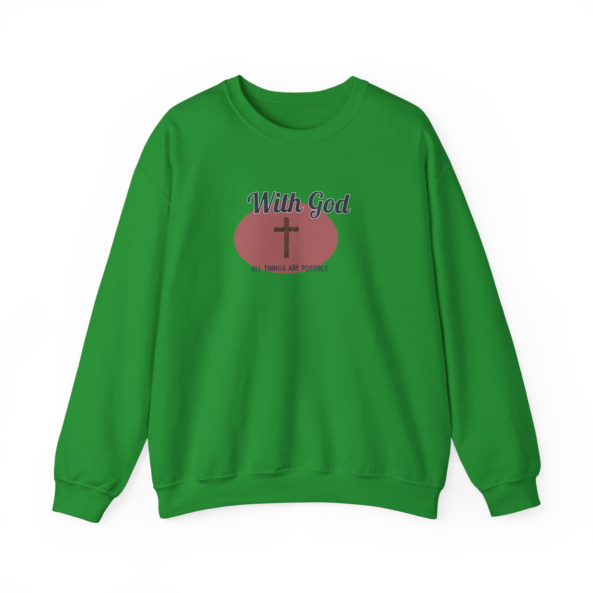 With God All Things Are Possible – "Earthy Heritage" Classic Heavy Blend Crewneck Sweatshirt - Imagen 5