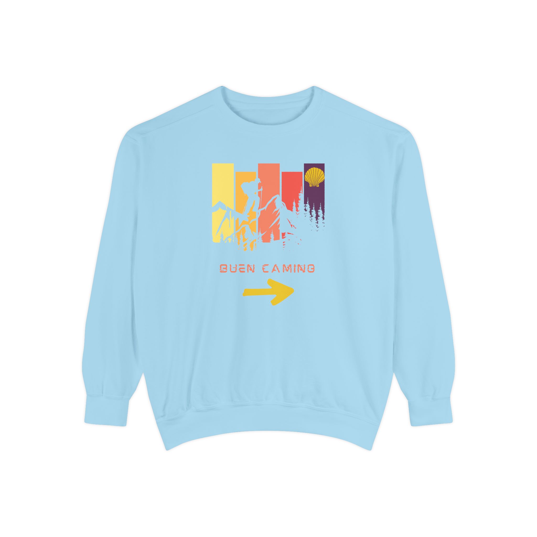 Camino de Santiago – "Retro Peak Hiking" Vintage Garment-Dyed Sweatshirt - Imagen 7