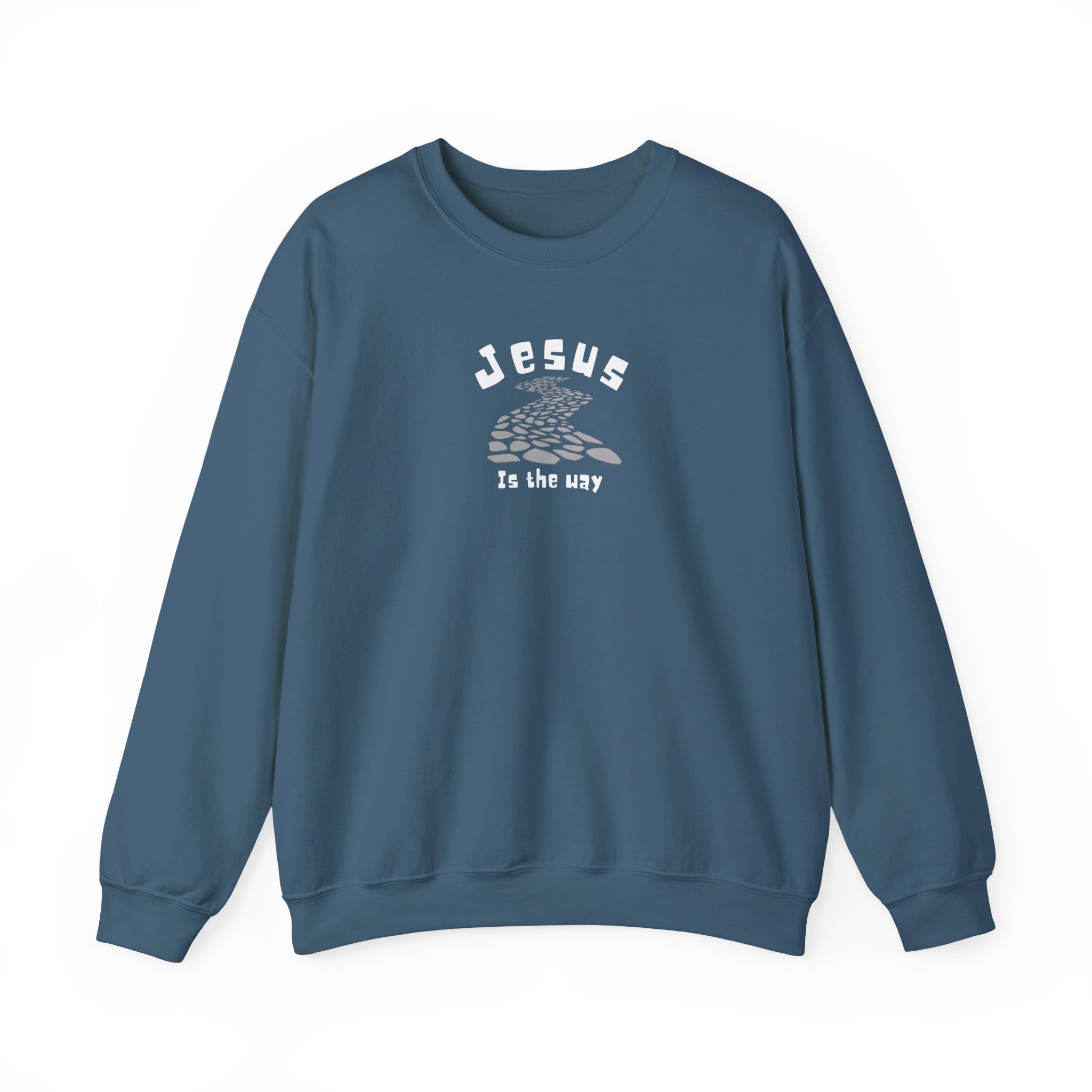 Jesus is the Way – "Stone Path" Classic Heavy Blend Crewneck Sweatshirt - Imagen 6