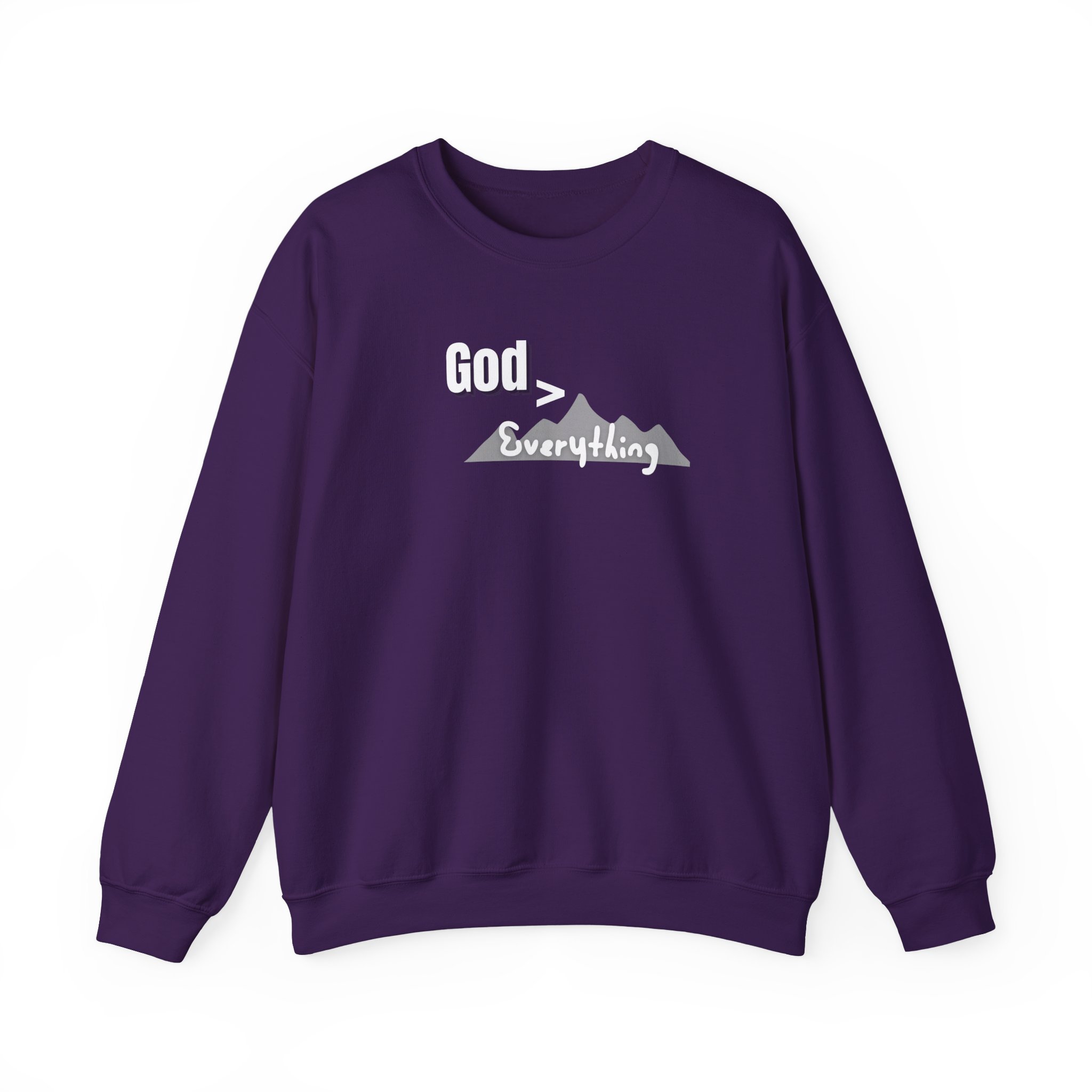 God is Greater – "Mountain Peak" Classic Heavy Blend Crewneck Sweatshirt - Imagen 9