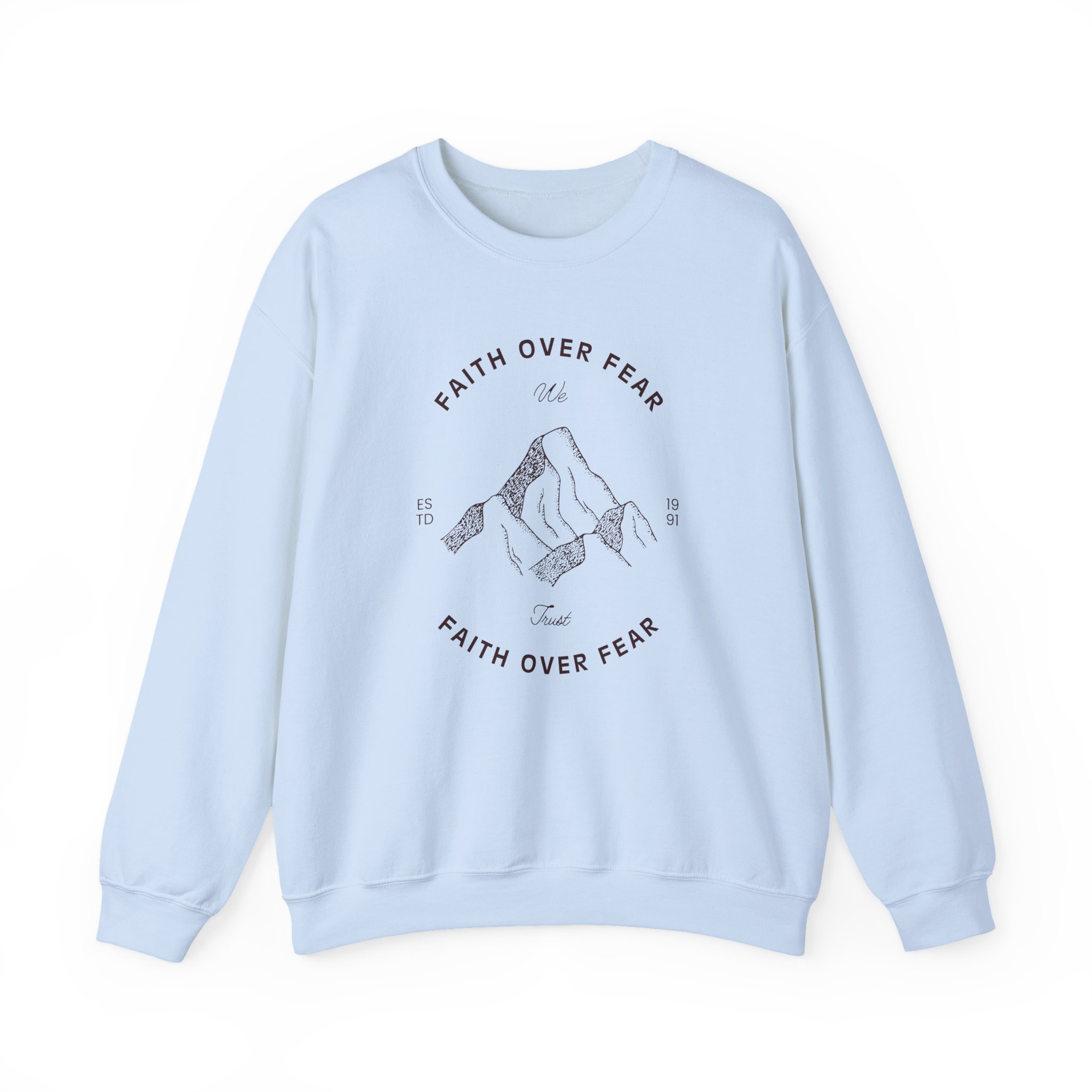 Faith Over Fear – "Mountain Legacy" Classic Heavy Blend Crewneck Sweatshirt