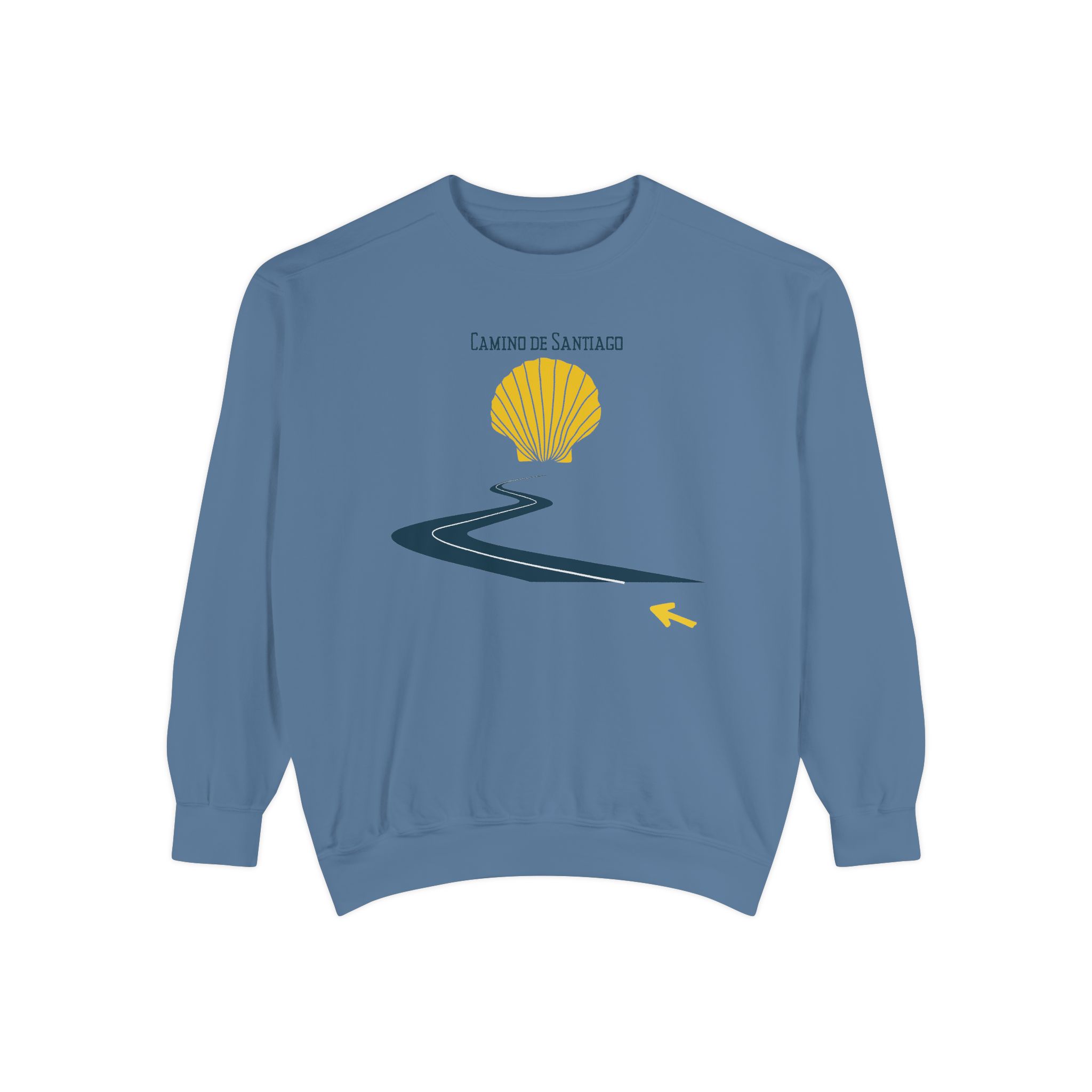 Camino de Santiago – "The Curvy Road" Vintage Garment-Dyed Sweatshirt - Imagen 5