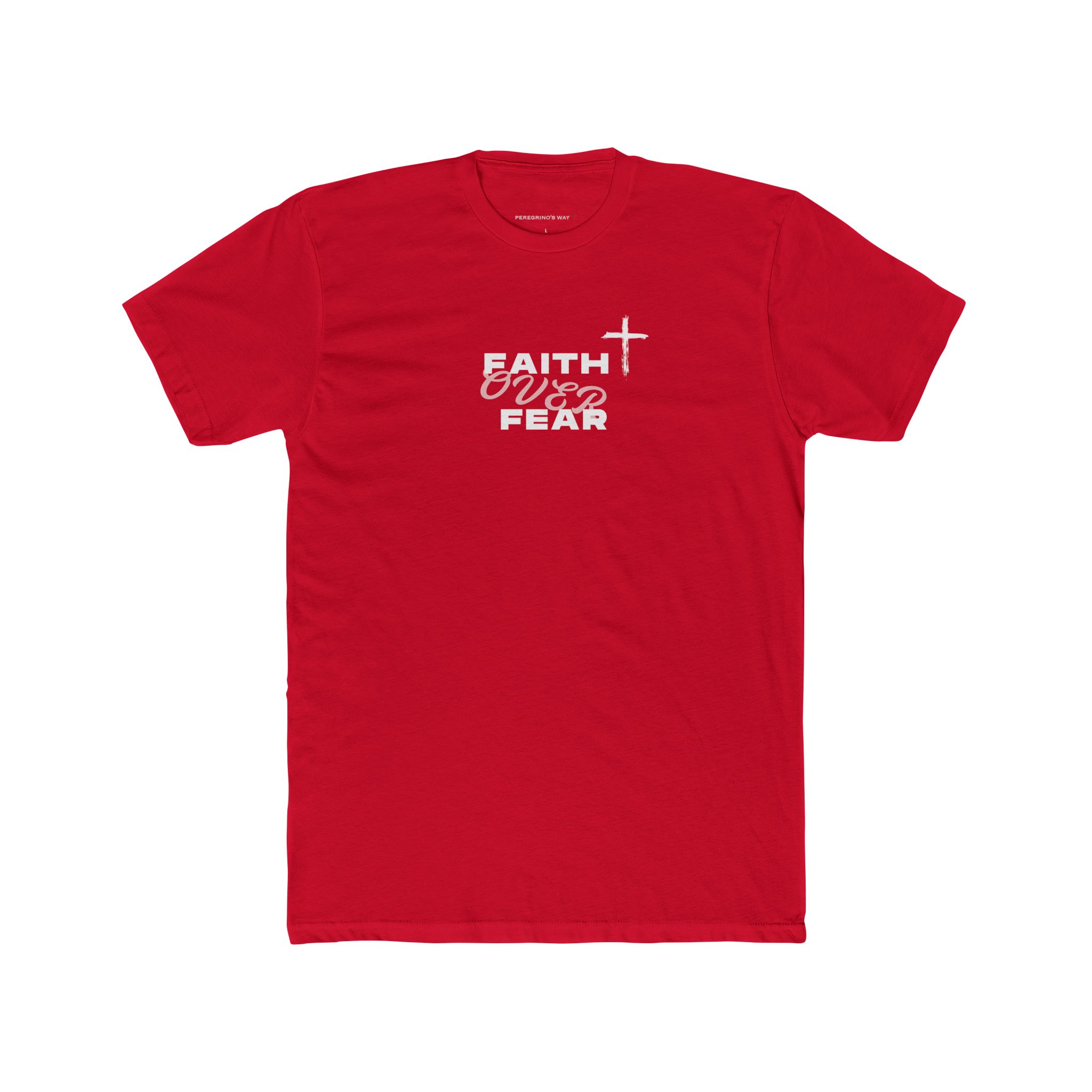 Faith Over Fear – "Brushstroke Cross" Classic T-Shirt - Imagen 4