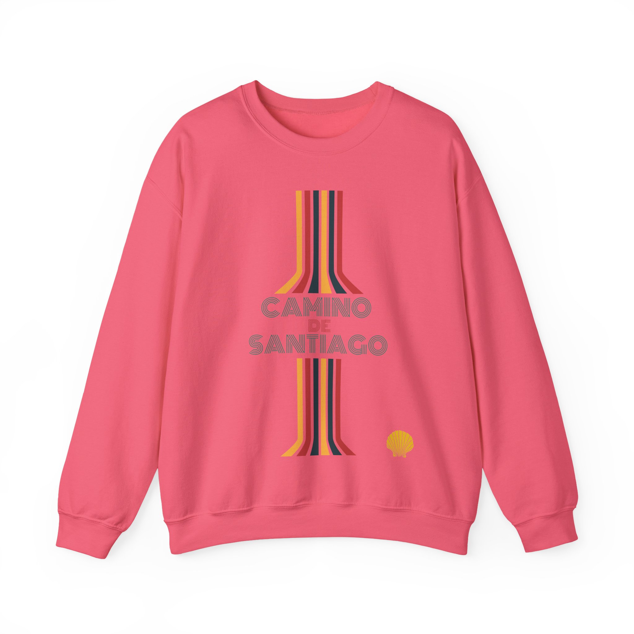 Camino de Santiago – "Retro Vertical Flow" Classic Unisex Crewneck T-Shirt - Imagen 3
