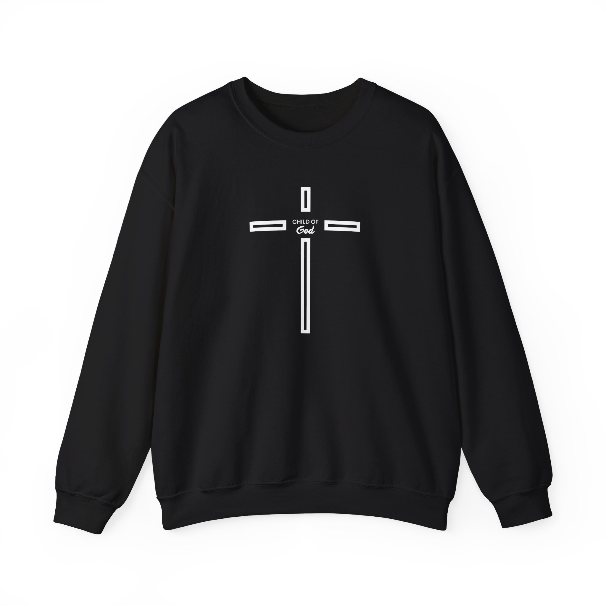 Child of God – "Modern Linear Cross" Classic Heavy Blend Crewneck Sweatshirt - Imagen 3