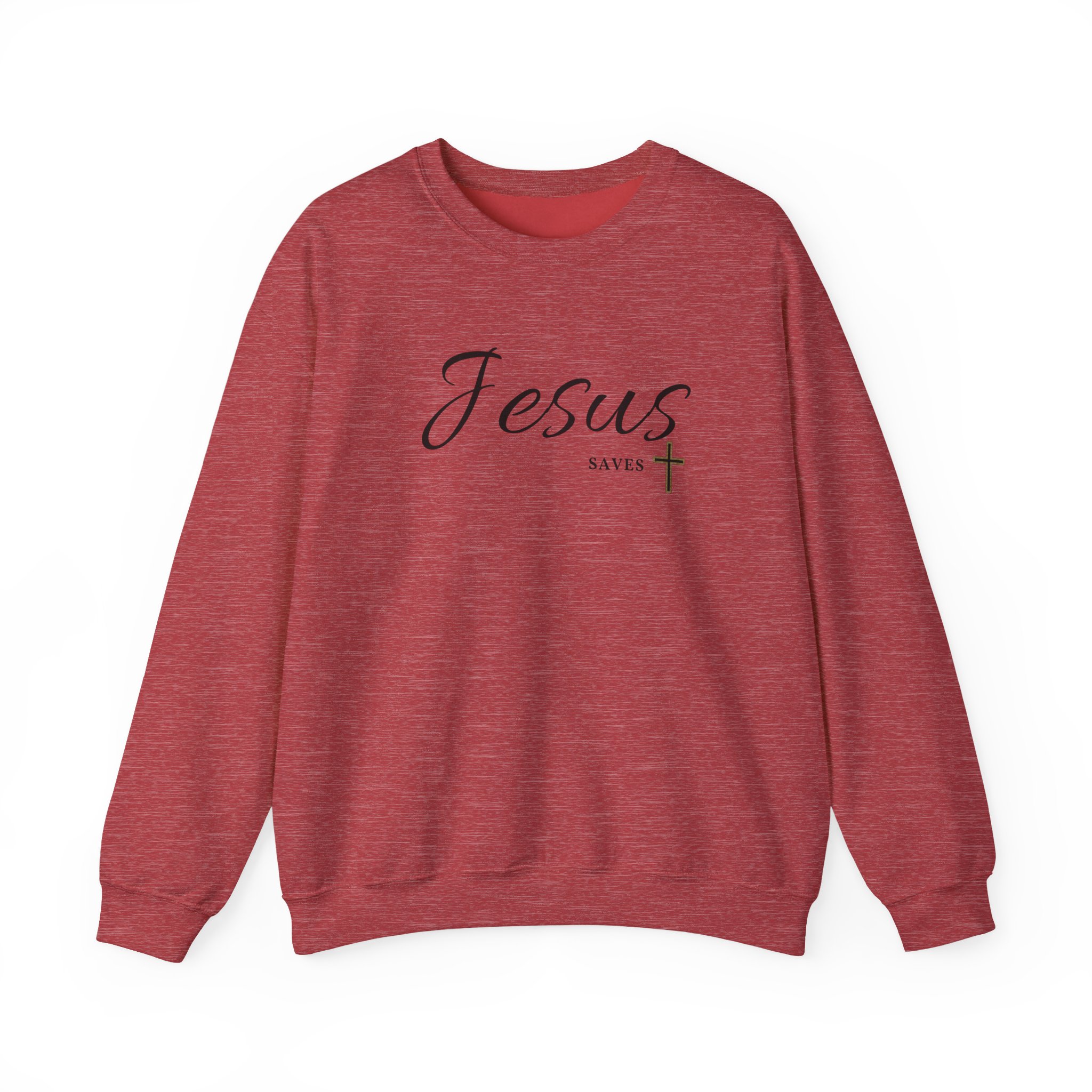 Jesus Saves – "Golden Grace" Classic Heavy Blend Crewneck Sweatshirt - Imagen 9