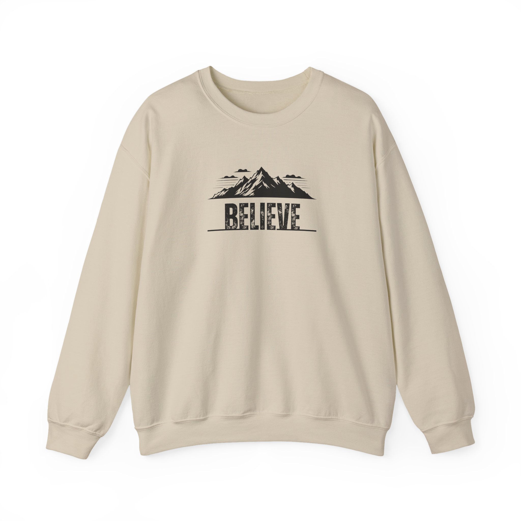 Believe – "The Mountain Summit" Classic Heavy Blend Crewneck Sweatshirt - Imagen 3